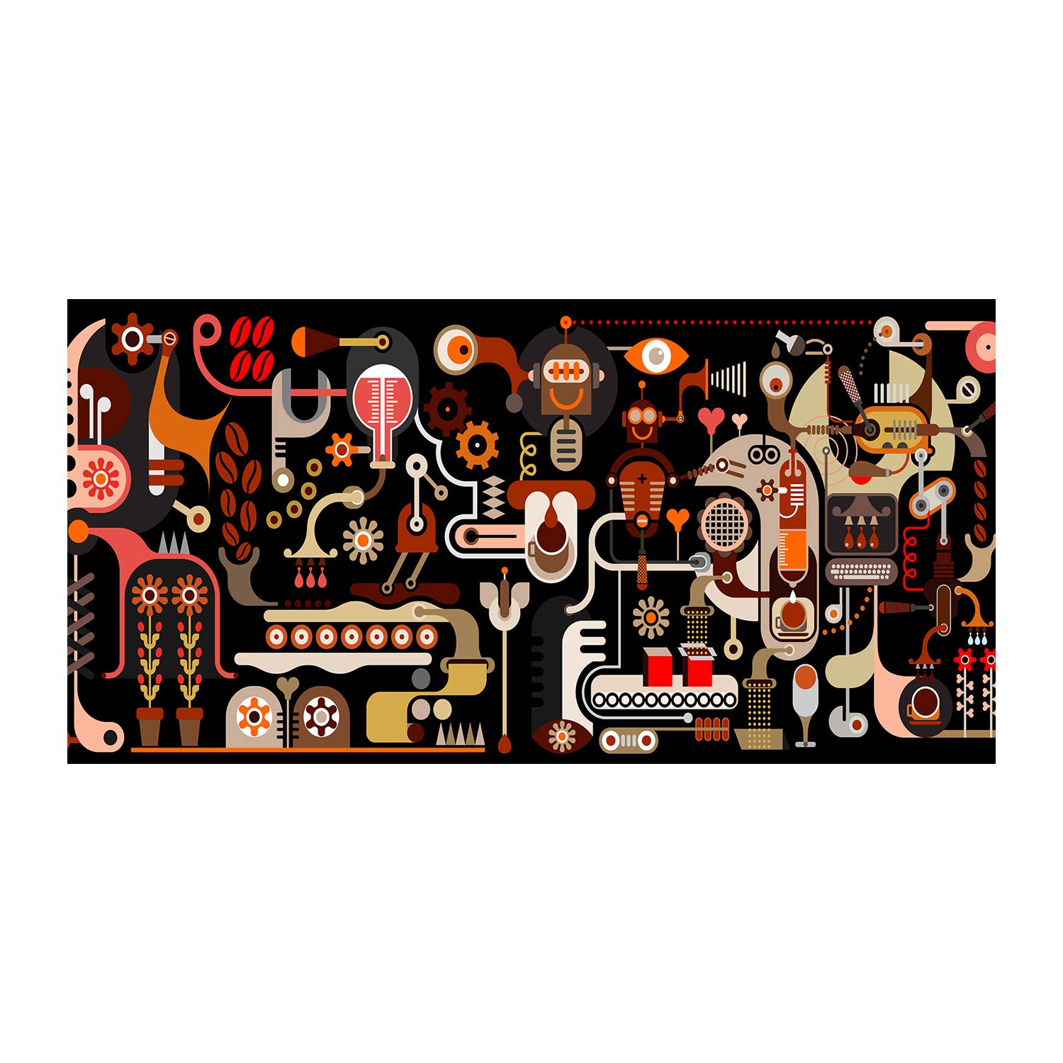 Tableau verre acrylique 140x70cm de production de café de la marque Tulup pour déco cuisine