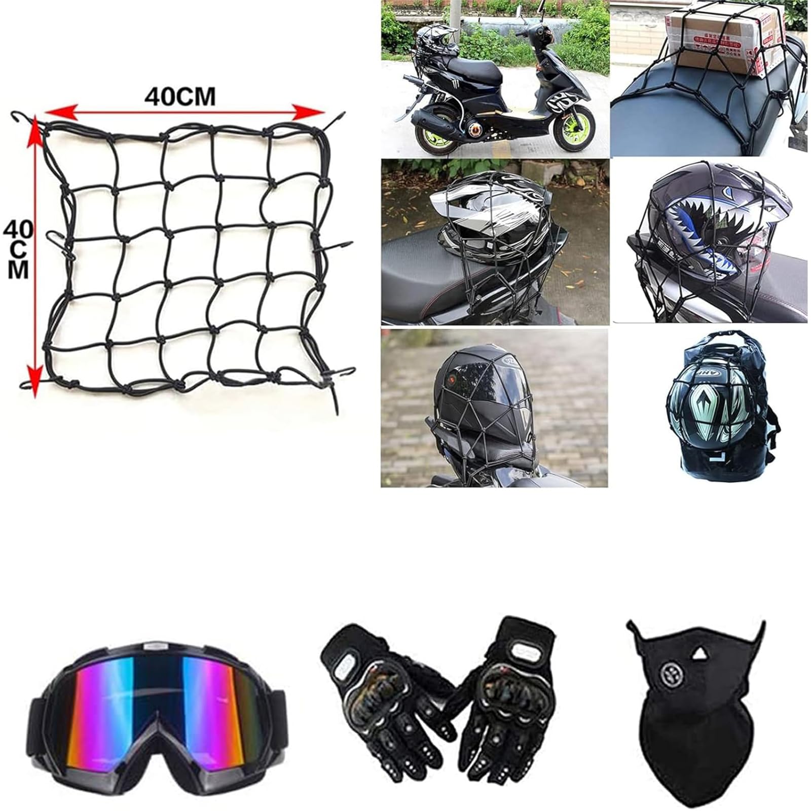 Motorcrosshelm, zwart-rood, motorcrosshelm met bril (4 stuks), fullface helm, MTB Pro crosshelm, motorhelm, downhill bike, mountainbike, BMX, off-road, ATV, cross-country, XL