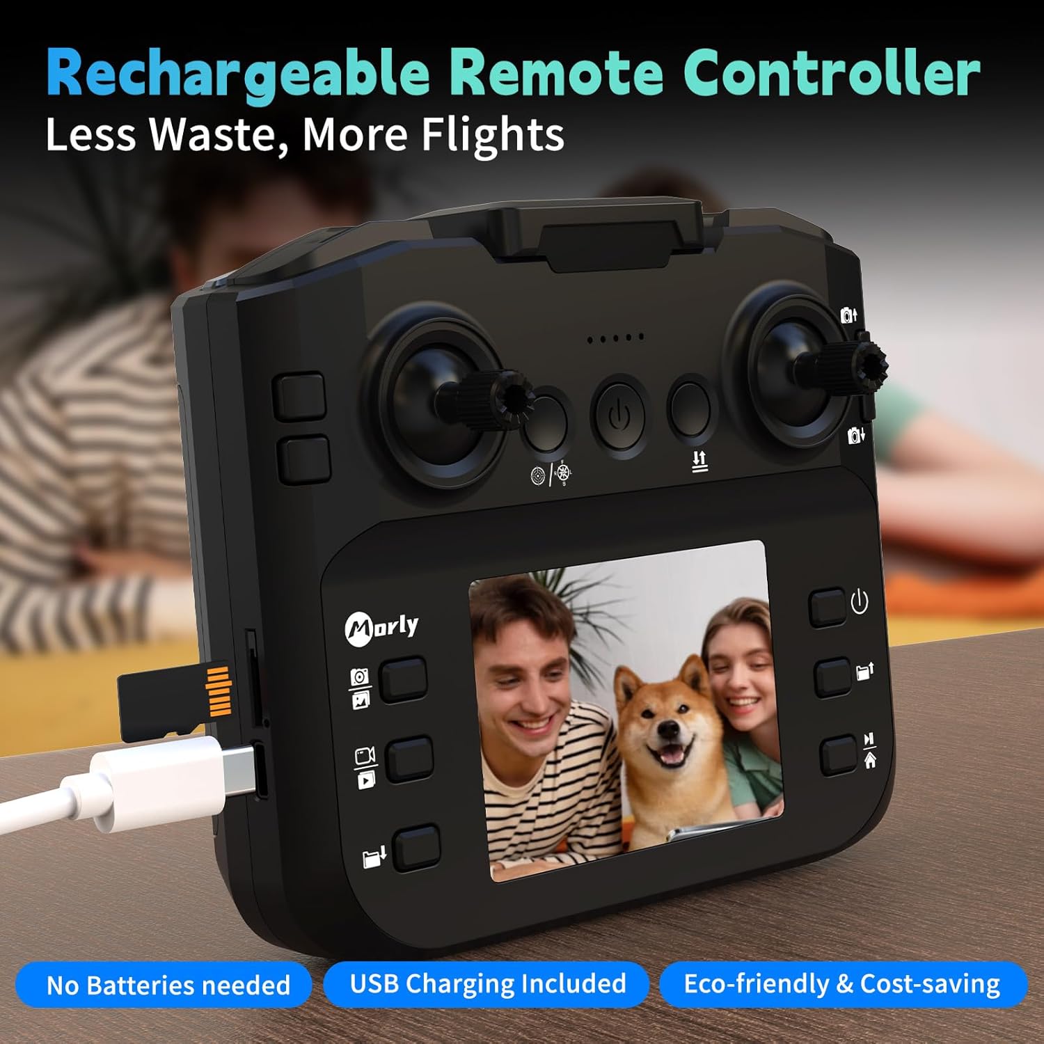 M18LCD Drone with 4K Camera for Adults Drone with Screen on Controller Brushless Motor Optical Flow Positioning Headless Mode One Key Takeoff/Landing RC Quadcopter for Beginners Ad...