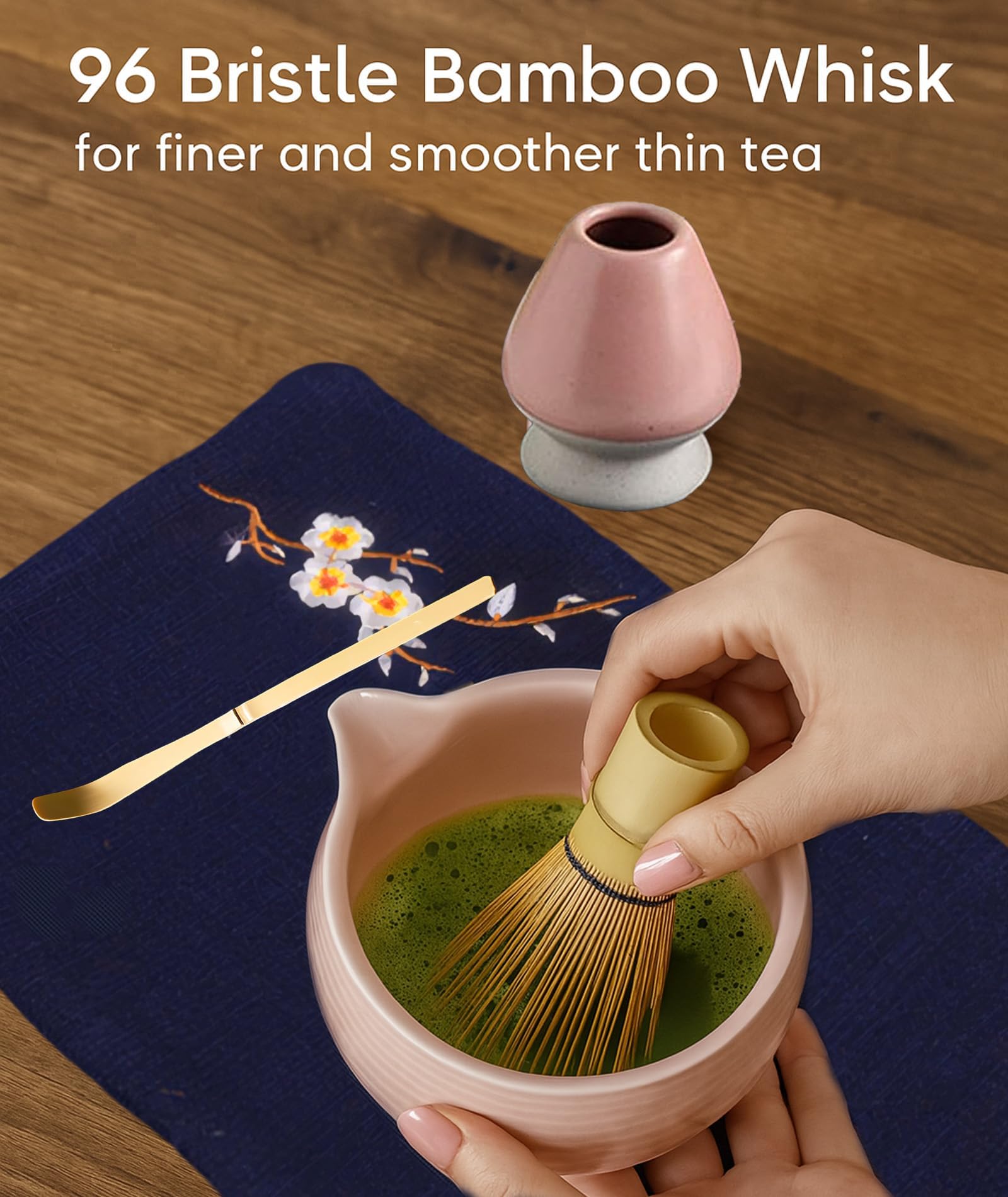 6PCS Matcha Set, Matcha Bowl and Whisk, Japanese Tea Set for Home Tea Ceremony, Family Gatherings and Gift Giving, Complete Matcha Tea Set with Traditional Design 4