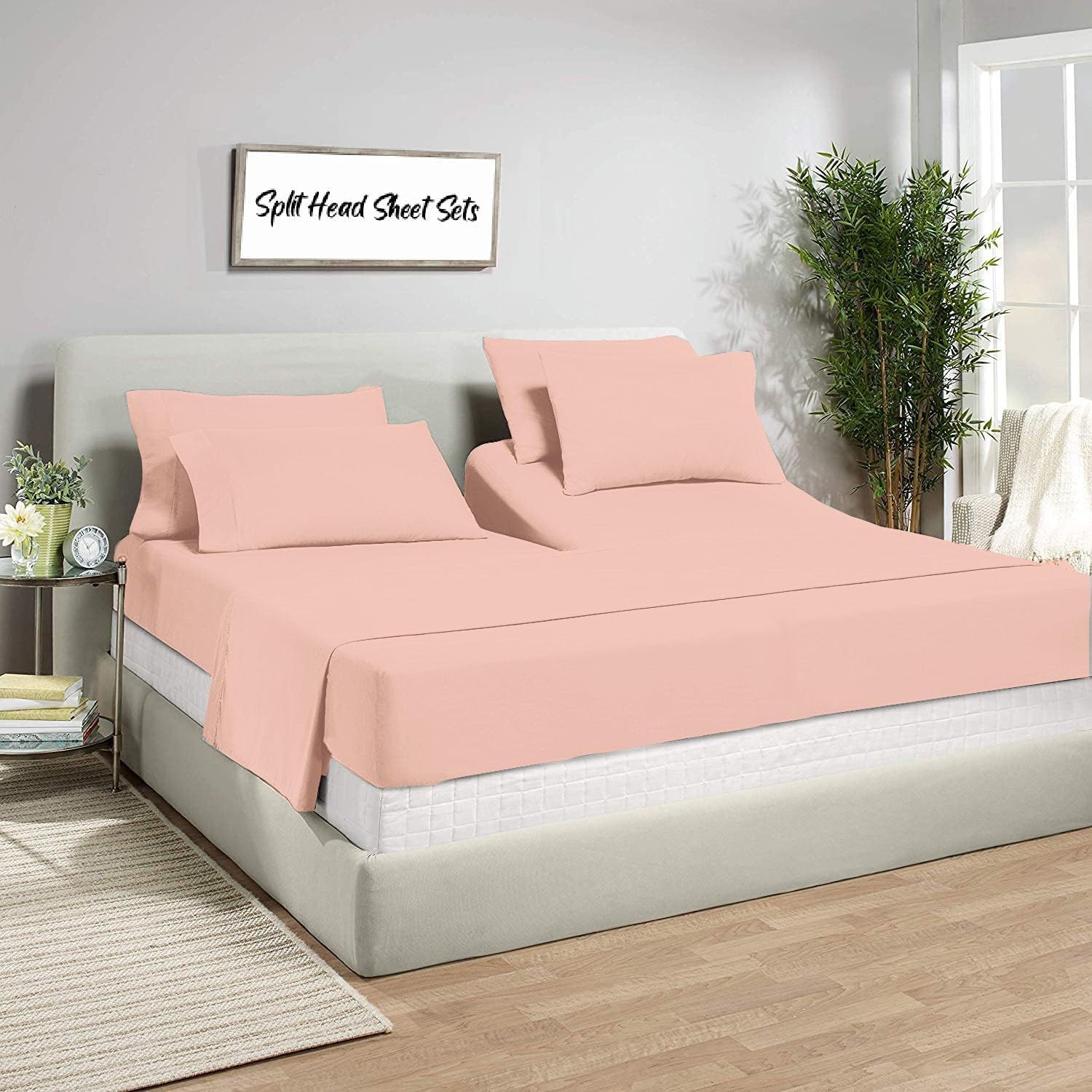 StichIndia Top Split Flex Sheet Set 600 TC for Adjustable