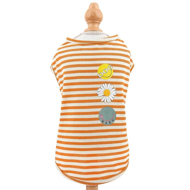 Foto 6 de 8 de PAIDEFUL Camisas a Rayas para Perros Pequeños Medianos Gatos Chaleco de Algodón Suave Camiseta sin Mangas…