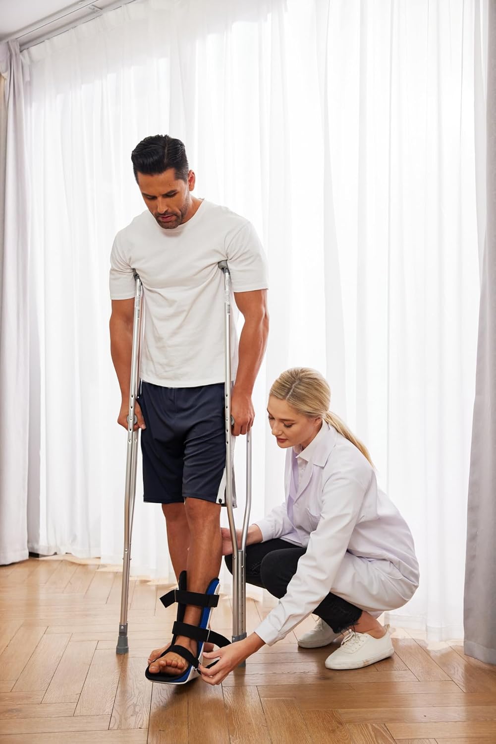 Tear Away Shorts for Men Post Surgery Adaptive Clothing Wide Leg Snap Loose Fit Shorts - Image 3