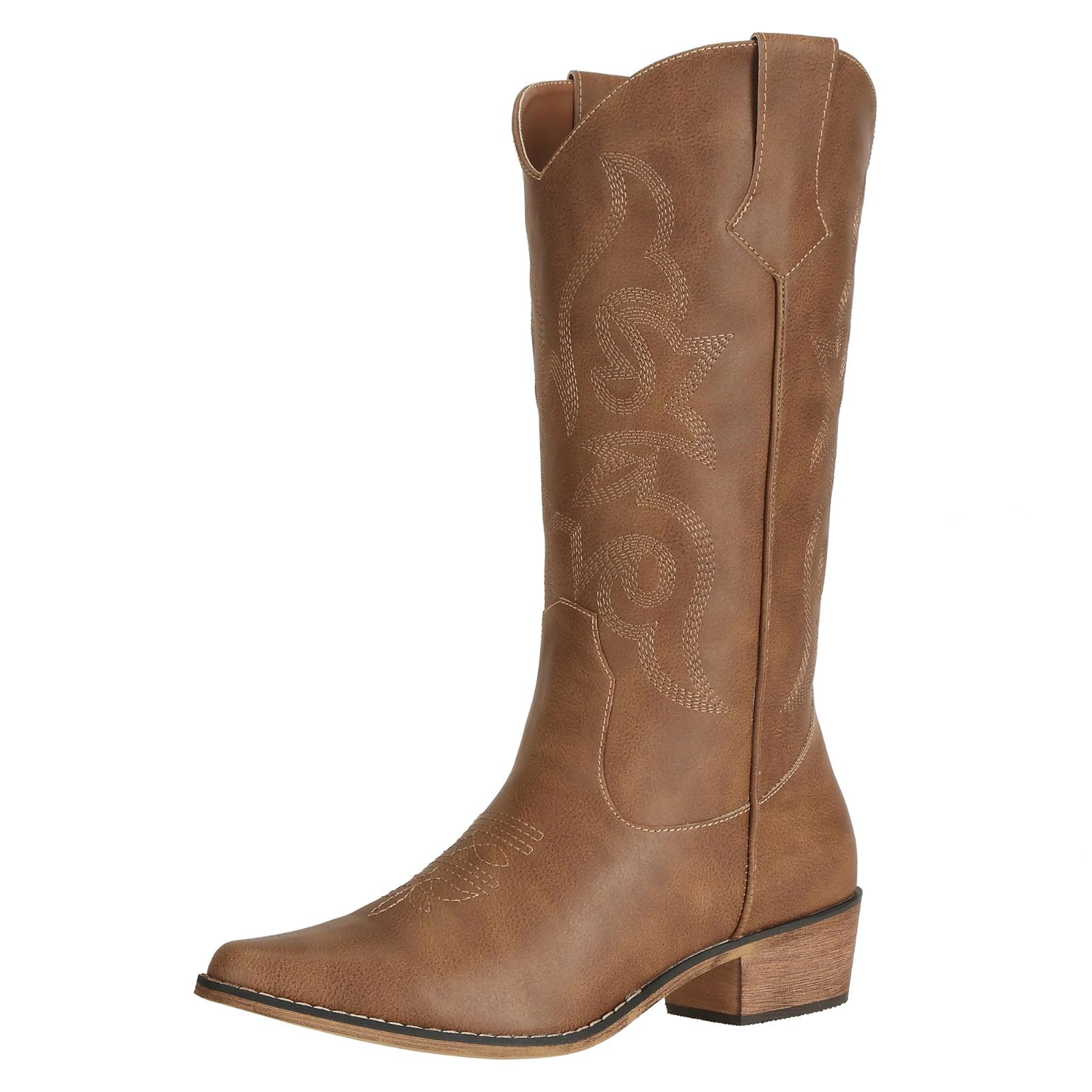 SheSole Women's Cowboy Boots for Women Wide Calf Cowgirl Boots Fashion Western Snip toe Boots