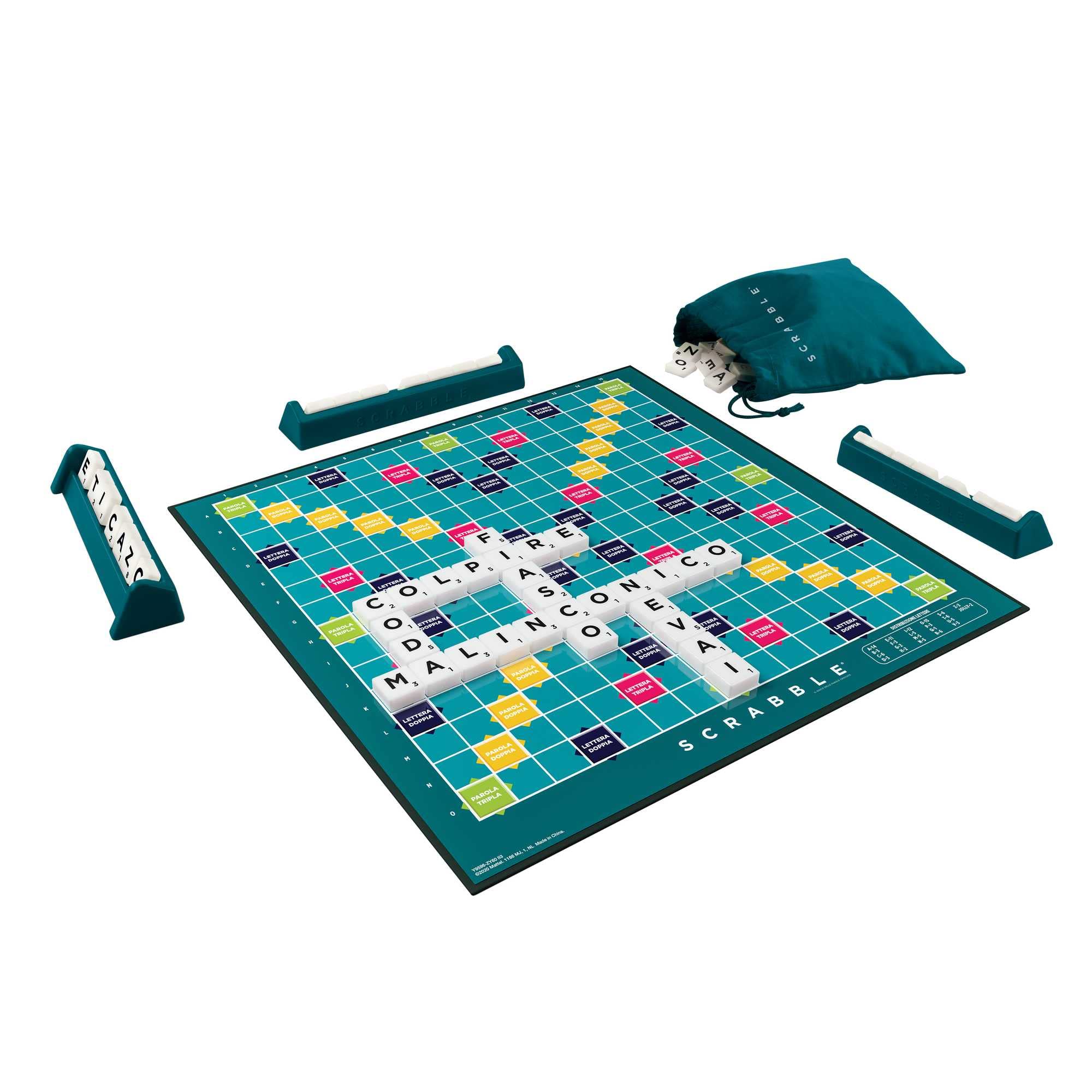 Scrabble - Versione Italiana, gioco da tavolo delle Parole Crociate, gioco da tavolo per tutta la famiglia e giochi da tavolo adulti, per Bambini da 10+ Anni, Y9596