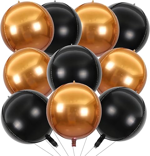 Miniatura 6 de KALOR Globos de papel de aluminio de 22 pulgadas, 10 globos redondos gigantes 4D beige para fiesta de cumpleaños, baby shower, suministros de