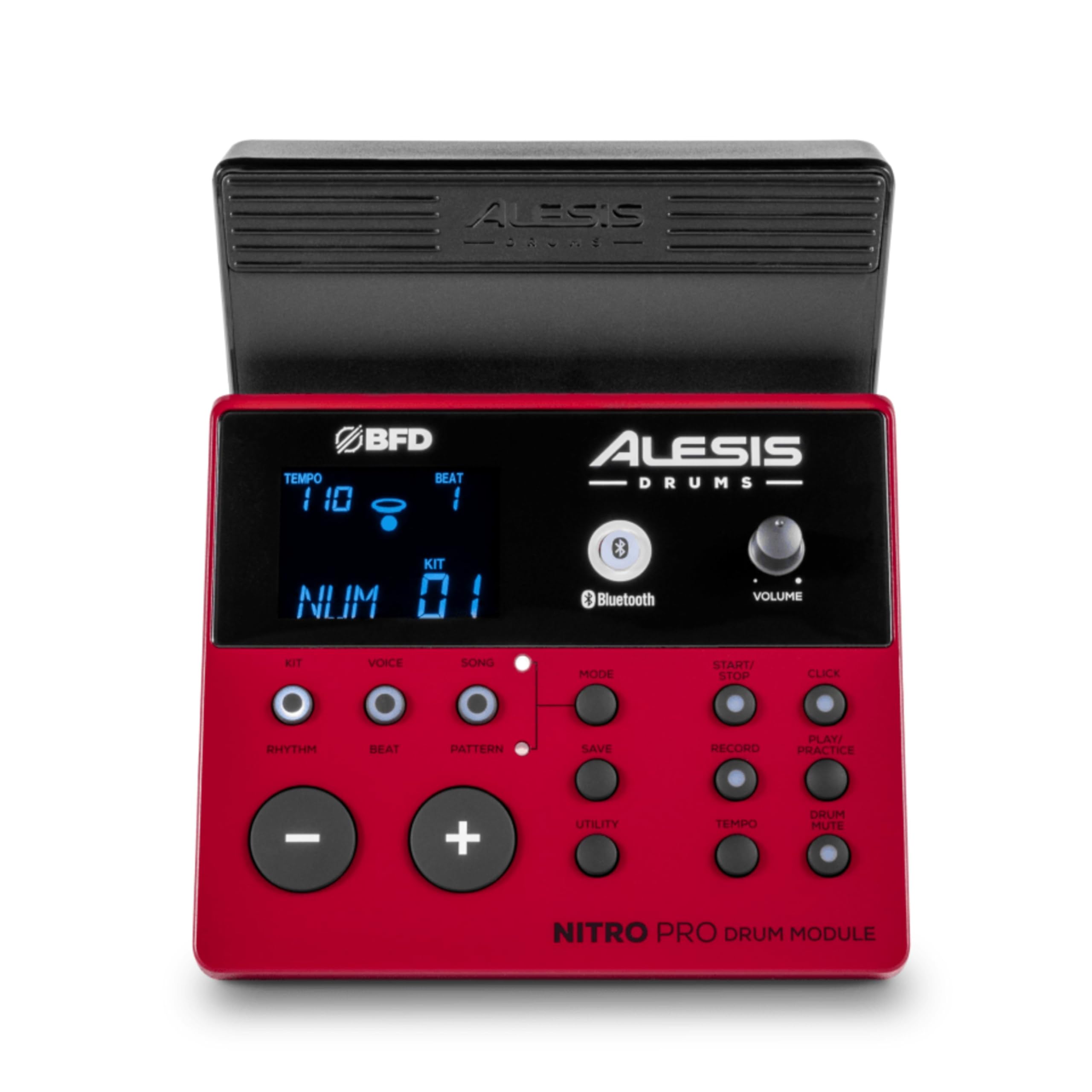 Alesis Nitro Pro - Set de Batería Electrónica con Parches de Malla Doble Zona, 500+ Sonidos BFD, Bluetooth, Drumeo, MIDI USB, Compatible con Doble Pedal