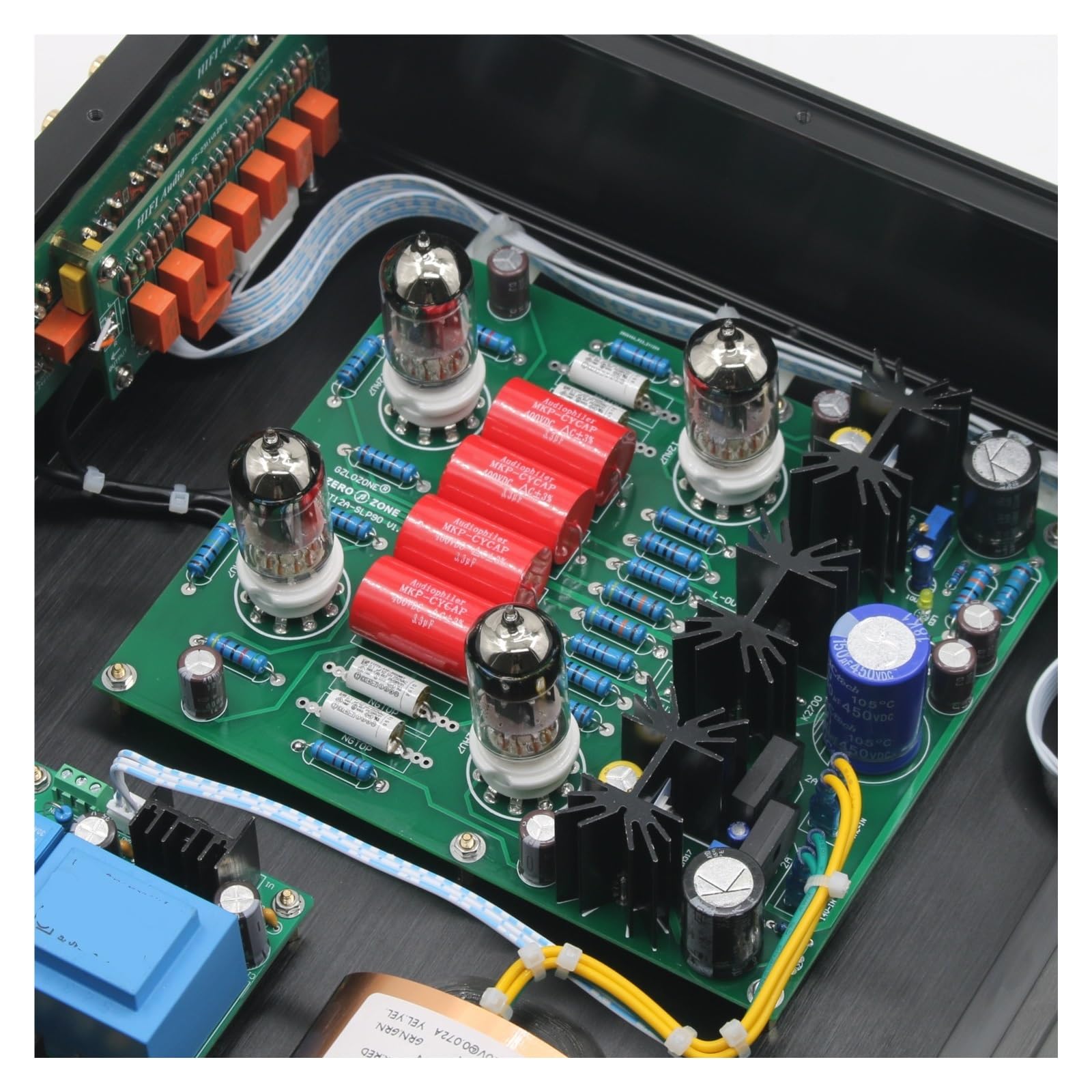 STR12A 12AU7/ECC82 Preamplificatore a controllo remoto a valvole HiFi Audio 4 In 1 Out Circuito preamplificatore Cary SLP-90 di riferimento(Without Tube,230V)