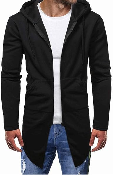 long black hooded cardigan womens