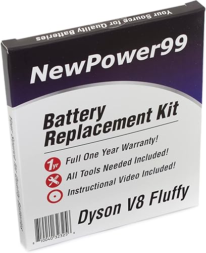 NP99sp NewPower99 Kit de batería para Dyson V8 Fluffy con herramientas, instrucciones de video y batería de larga duración
