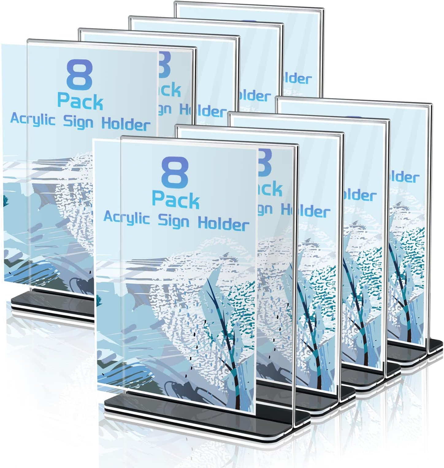 HIIMIEI A5 Acrylic Poster Menu Holder, 6 Pack Table Display Stand Sign