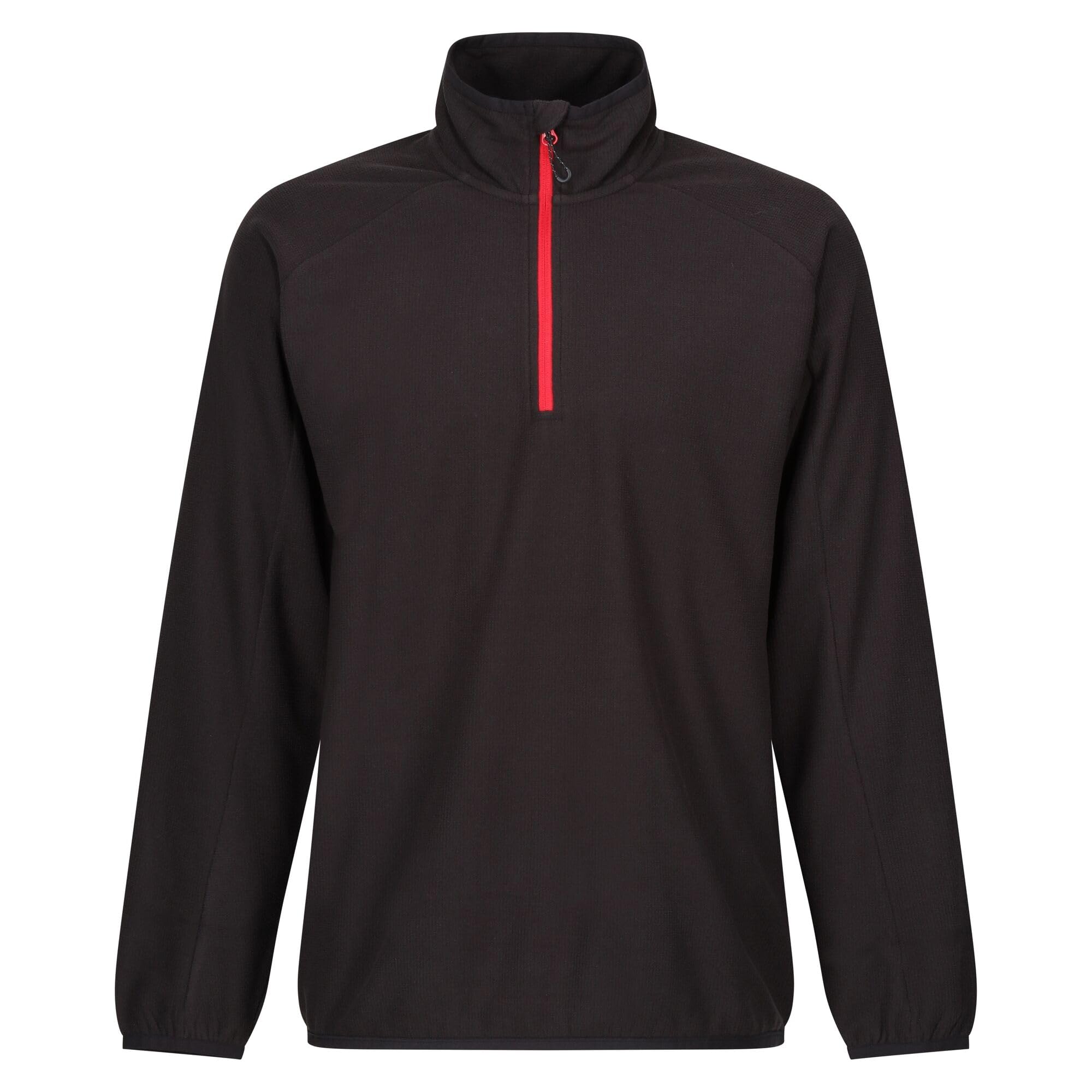 Regatta Professional Men's Navigate Half Zip Fleece with Hood & Contrasting Zip, Lightweight Midlayer - Perfect for Outdoors, Walking & Hiking Black