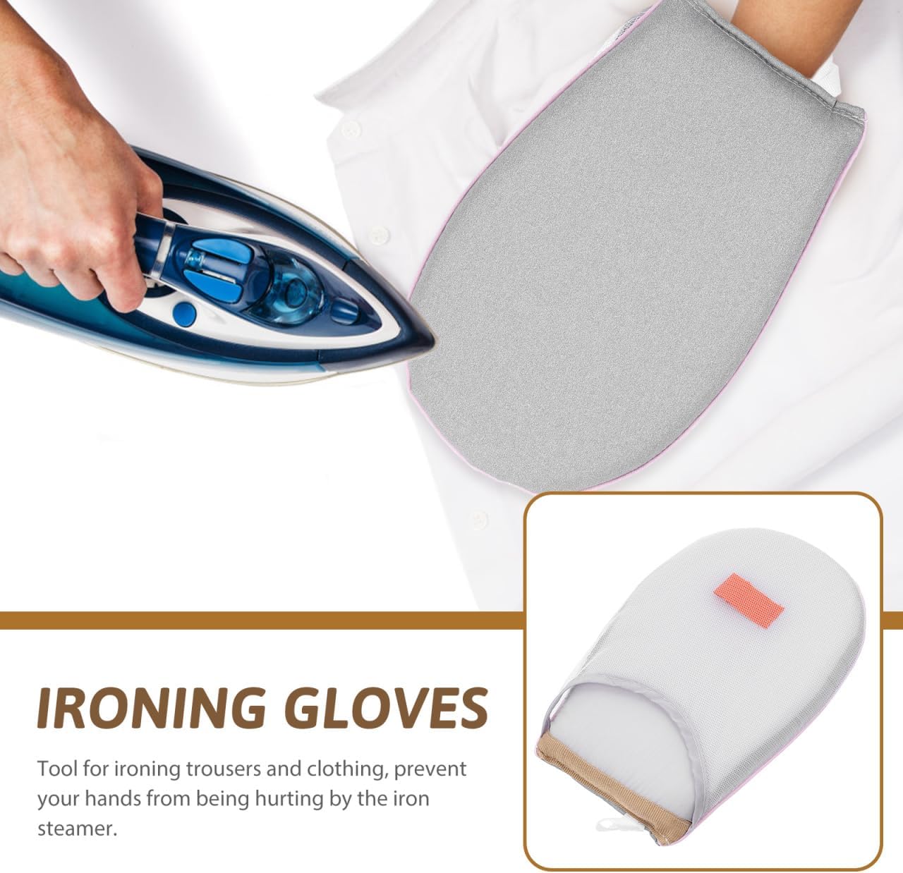Zerodeko Handheld Ironing Pad Heat Resistant Portable Steam Press Mat with Hanging Loop Compact Mini Ironing Board for Home and Travel