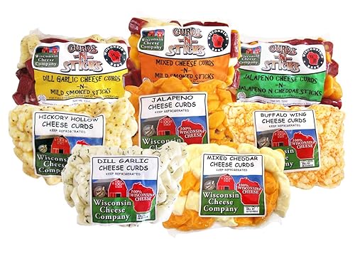 Miniatura 1 de WISCONSIN CHEESE COMPANYS - Muestra de cuajada de queso de lujo mezclado eneldo de ajo jalapeño ala de búfalo y cuajada de queso hueco de nogal