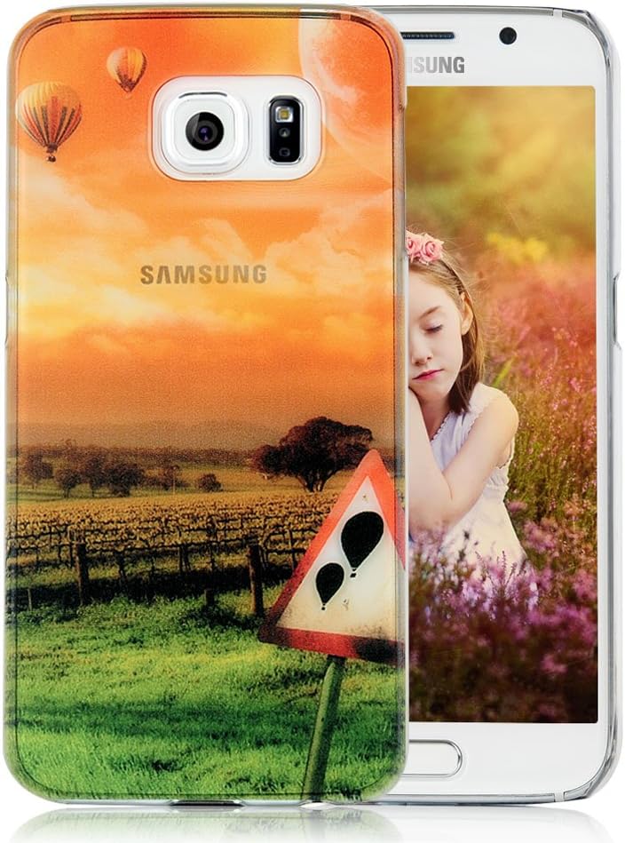 S6 Case,Galaxy S6 Case - NextMall Fashion Beautiful Natural Scenery Perspective Design Premium PC Back Clear Cover for Samsung Galaxy S6(Hot Air Balloon)