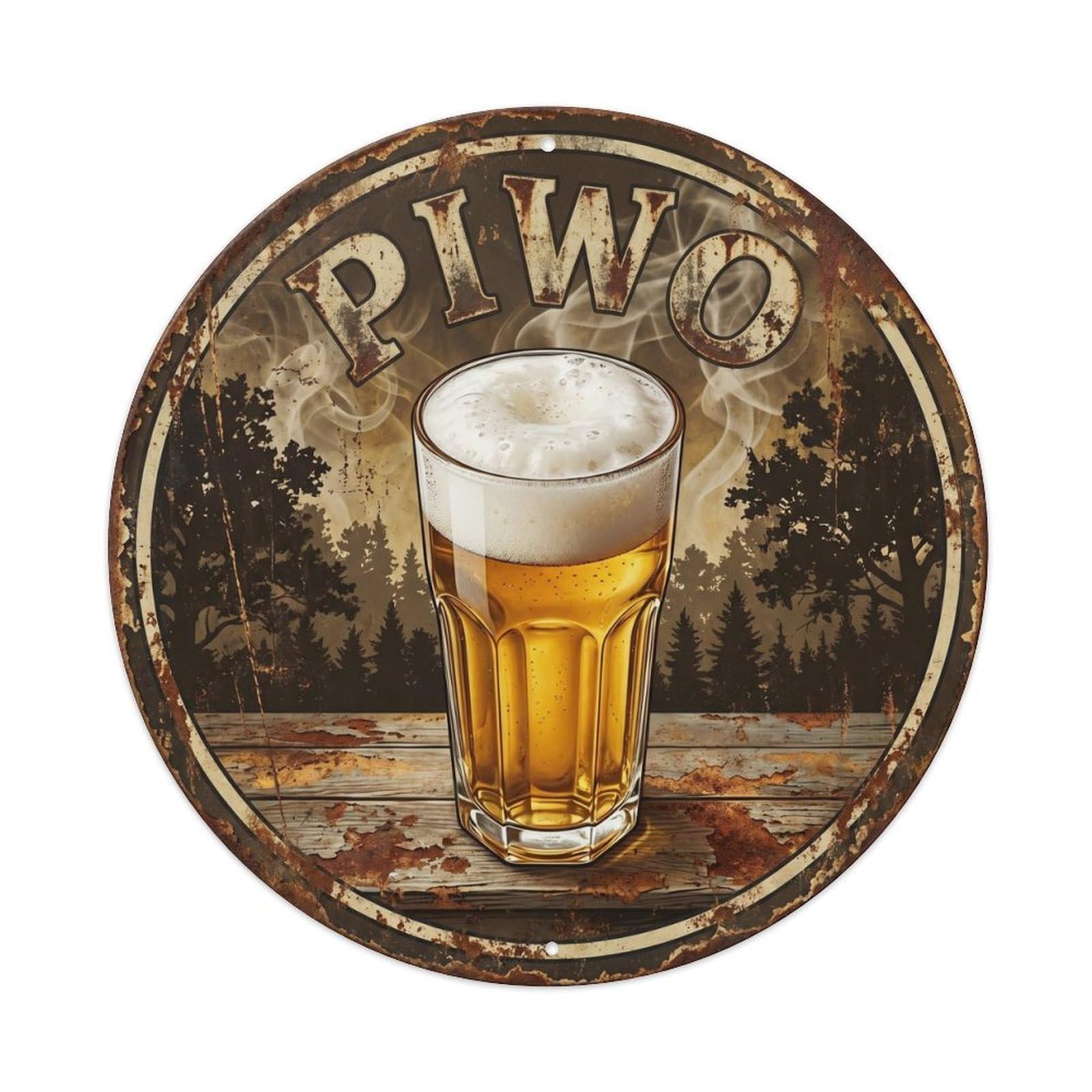 Beverage Polish Travel Craft Beer Brewery Weathered Metal Tin Sign