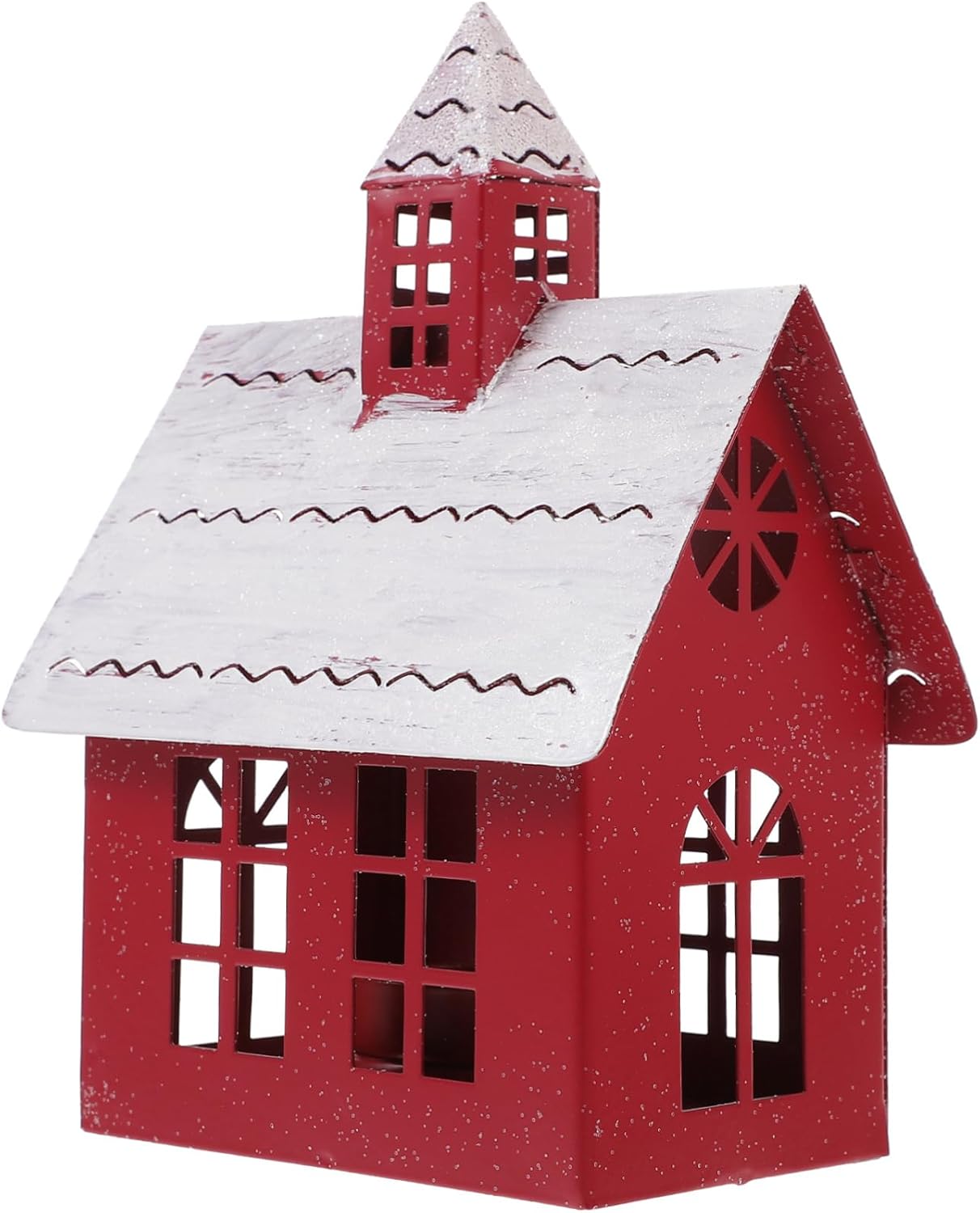 Metal Christmas Village House Desktop Decorations Tin Christmas Supplies for Home