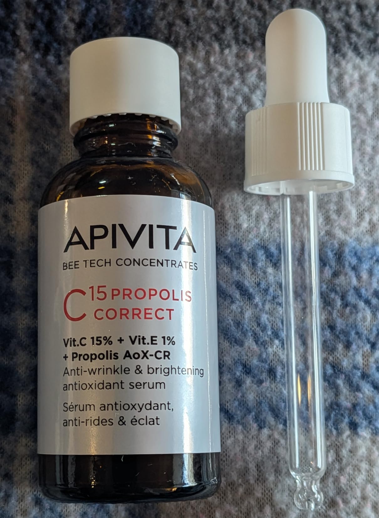 Apivita C15 Propolis Correct Serum, Anti-wrinkle & Brightening Antioxidant Serum with 15% Pure Stabilized Vitamin C, 1% Vitamin E & Patented Propolis AoX-CR, Non comedogenic