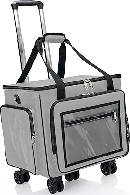 Amythe 2025 Rolling Teacher Tote Bag with 15.6