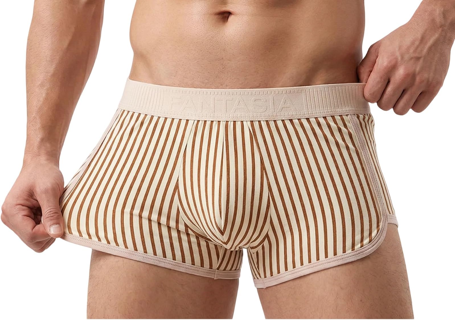 Mens Underwear Boxer Briefs, Breathable and Comfortable Elastic Underwear,Stretchable Material,Yellow,XL