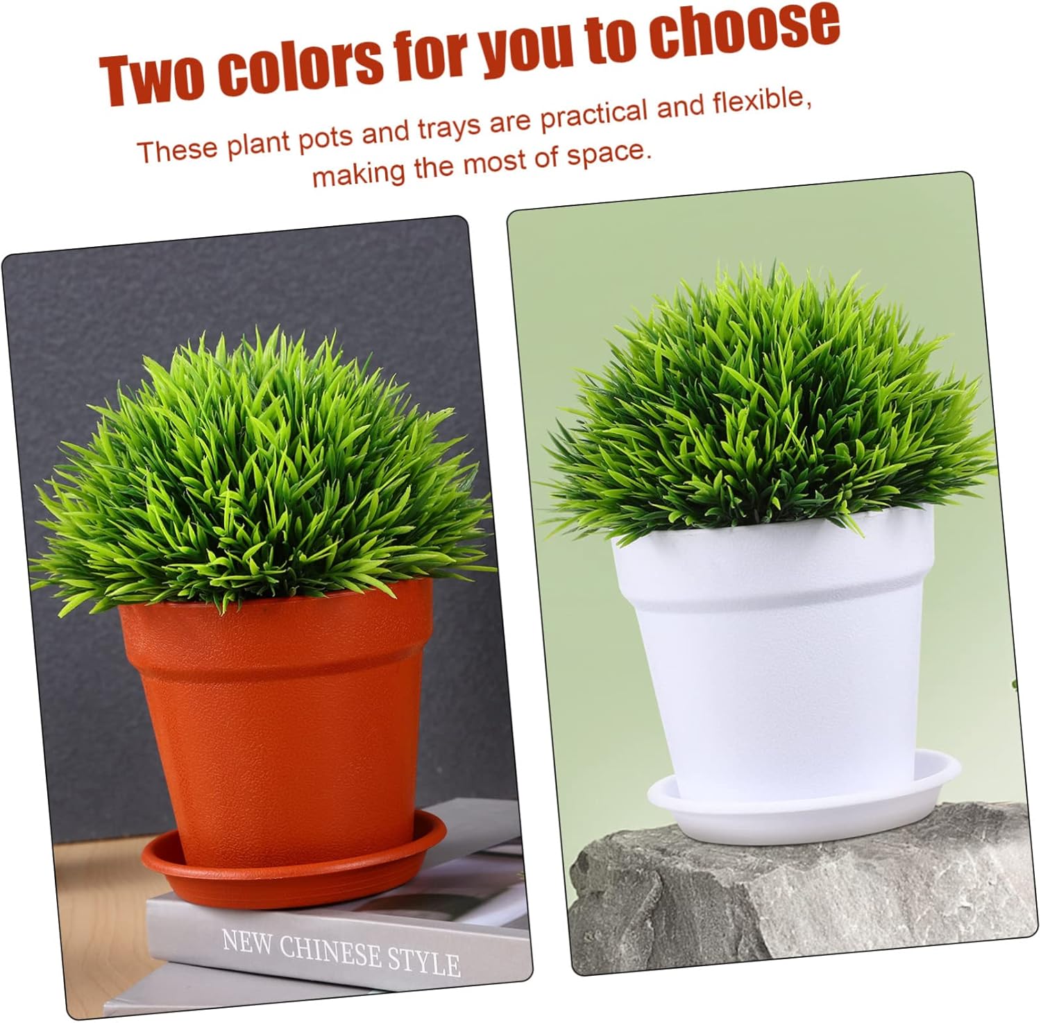 24 Pack Planter Pots Trays Reinforced Nursery Pots for Indoor and Outdoor Plants