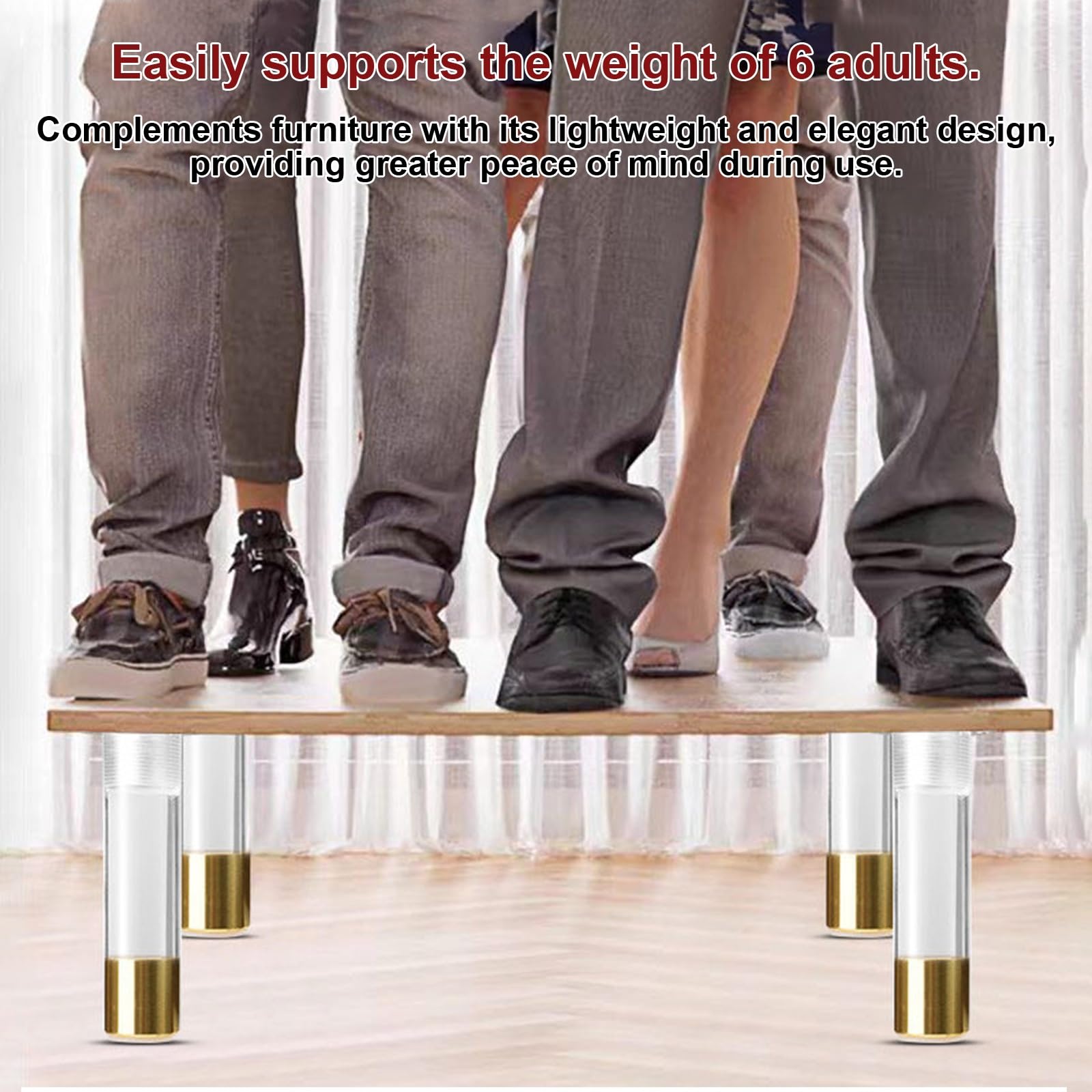 Nogi meblowe akrylowe ze złotymi nakładkami | Wiele wysokości 8-40 cm dla kanapy, sofy, krzesła i stołu: Nogi akrylowe ze złotymi nakładkami(15cm/5.9in)