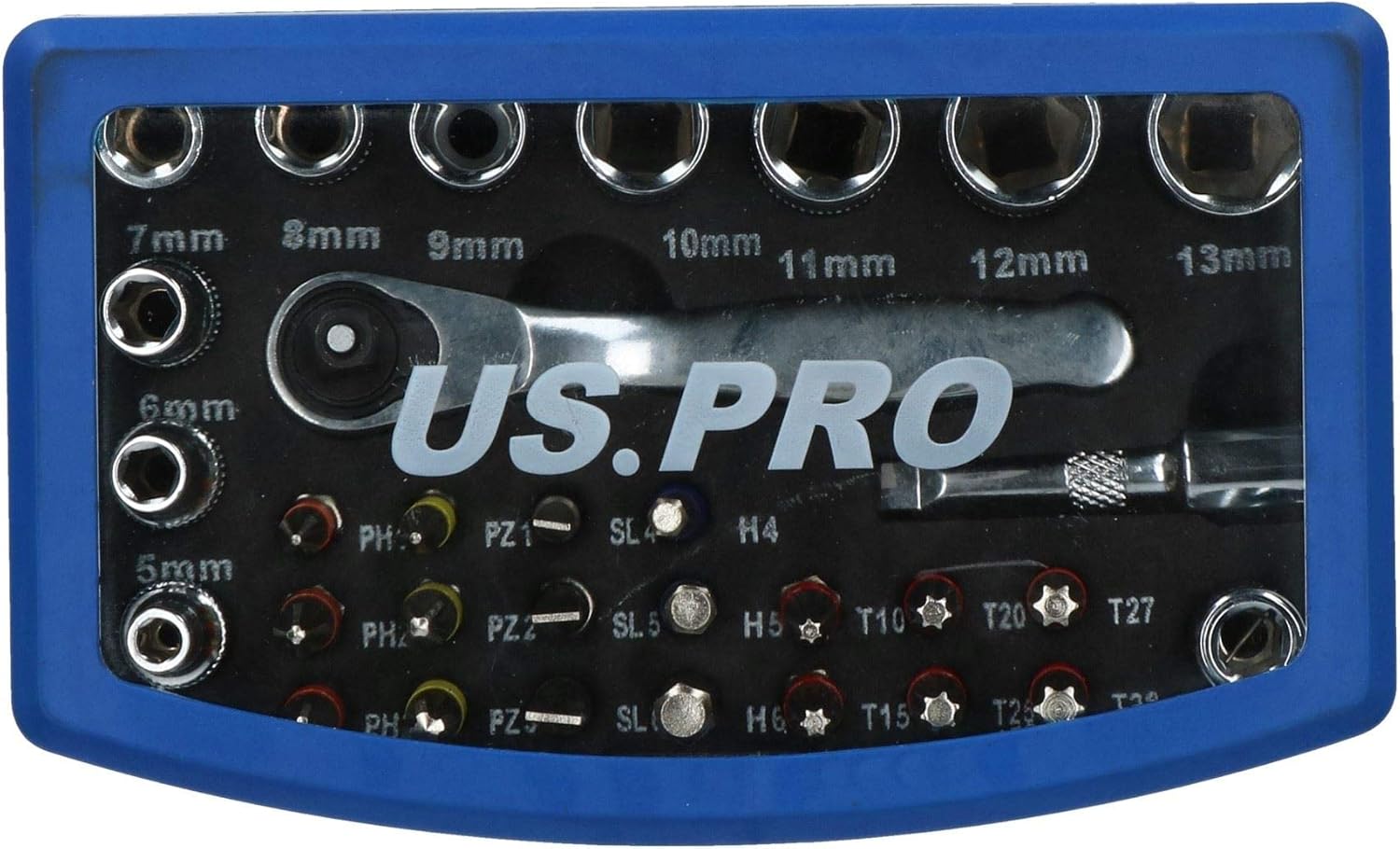 Mini Motorcycle Metric Socket Set Kit Screwdriver Hex Torx Bits Pocket Size Tool