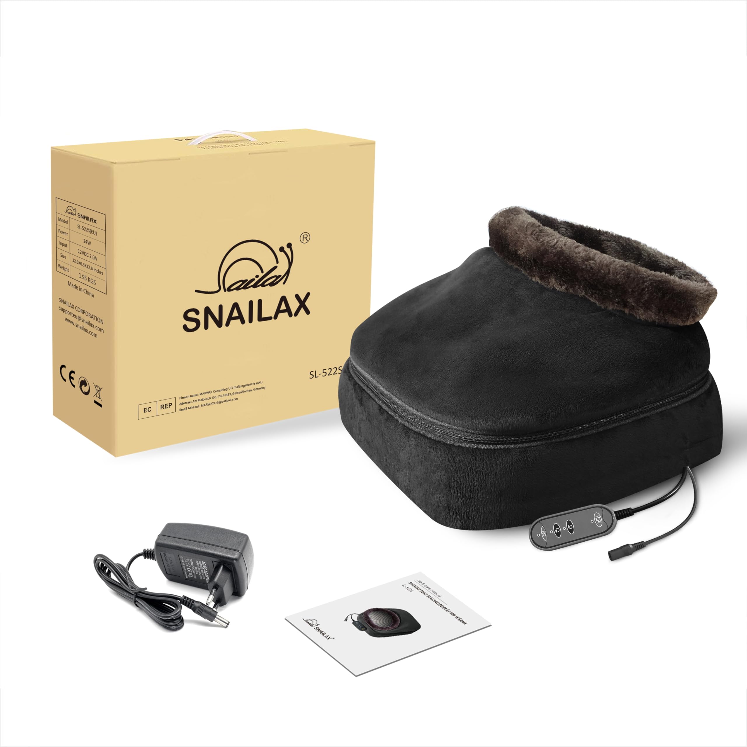 Aparato eléctrico de masaje Shiatsu para pies Snailax con función de calor, regalo ideal para hombres, mujeres, mamás y papás; calentador de pies; aparato 2 en 1 para masaje de pies o de espalda