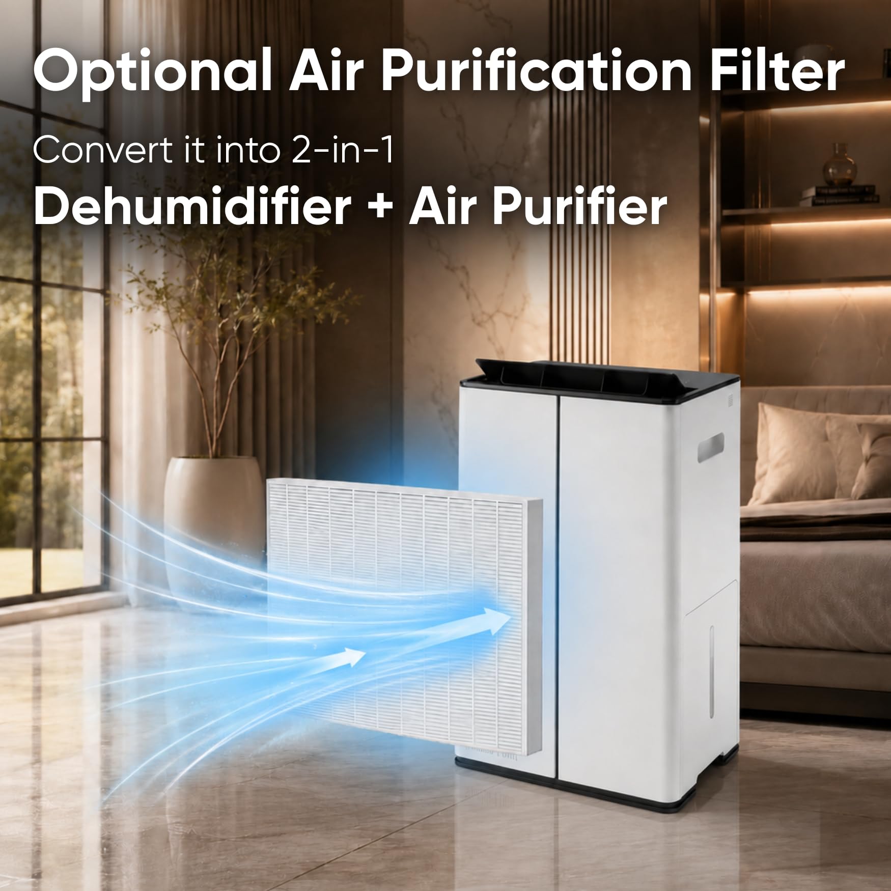 Stadler Form Lukas Smart Deumidificatore 20L con filtro HEPA per purificazione dell'aria opzionale, rimozione dell'umidità 24 ore, controllo app WiFi, modalità di asciugatura del bucato, grandi stanze