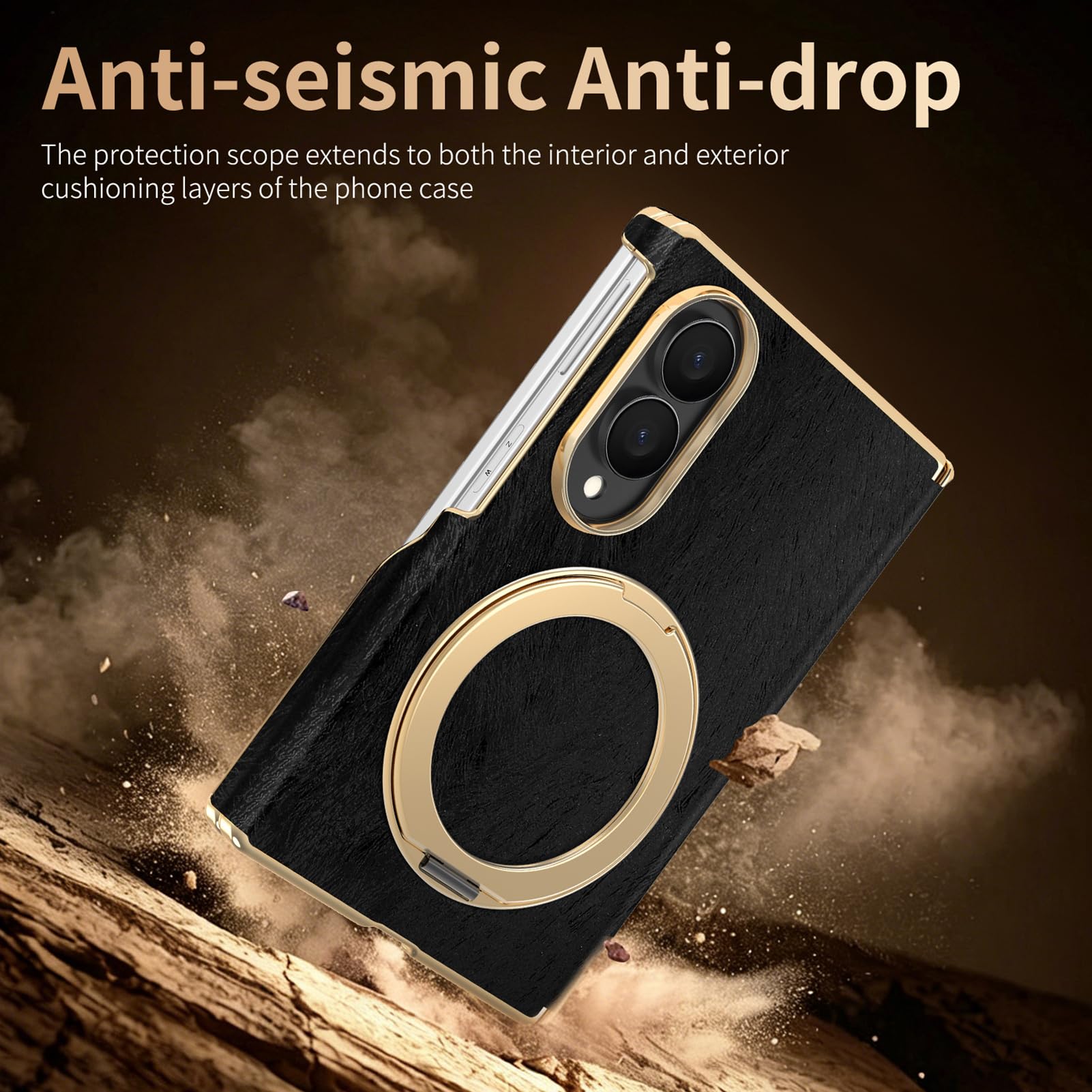 Custodia Pelle Per Samsung Galaxy Z Fold 8, Anello Cerniera