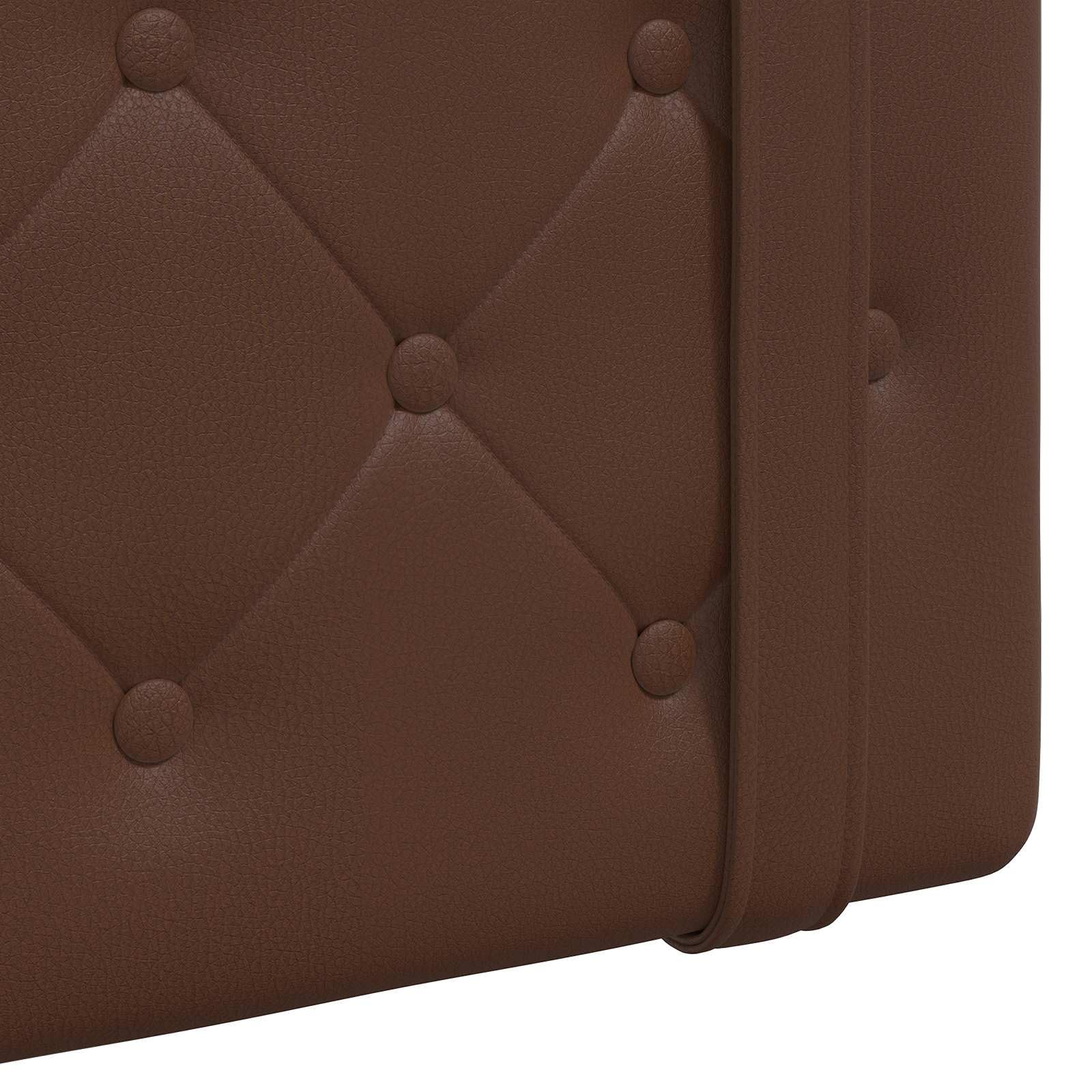 Cabecero colgante marrón de piel sintética, 130 x 55 cm, cabecero de cama montado en la pared, tapizado con botones, cabecero de pared para dormitorio y habitación de invitados, juego de 2