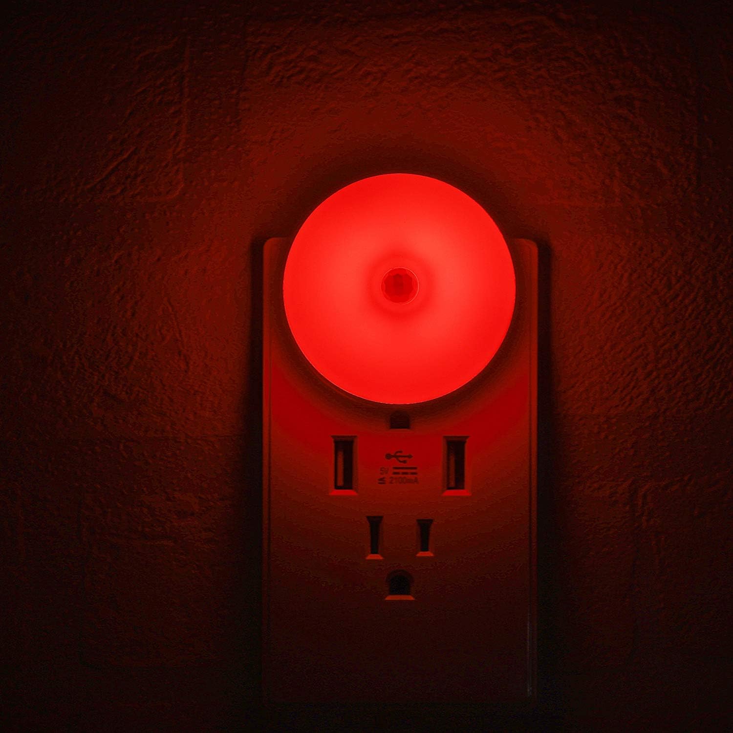 myCozyLite Motion Sensor LED Night Light, Red, Plugin