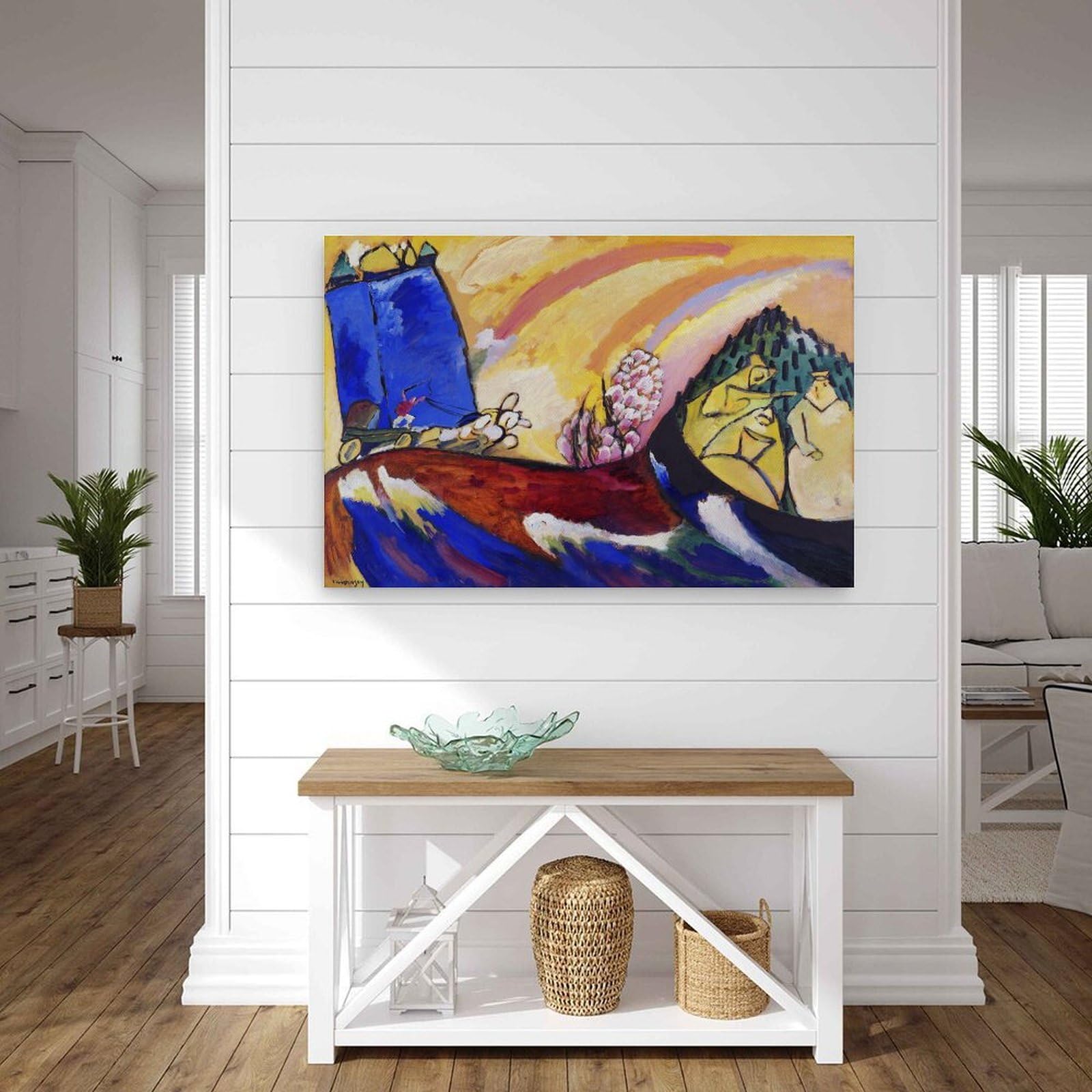 generisch Troika by Wassily Kandinsky, impresiones en lienzo modernas, pinturas decorativas para habitación de niños o niñas, murales para sala de estar y pinturas con motivos navideños, 60,5 x 91,4