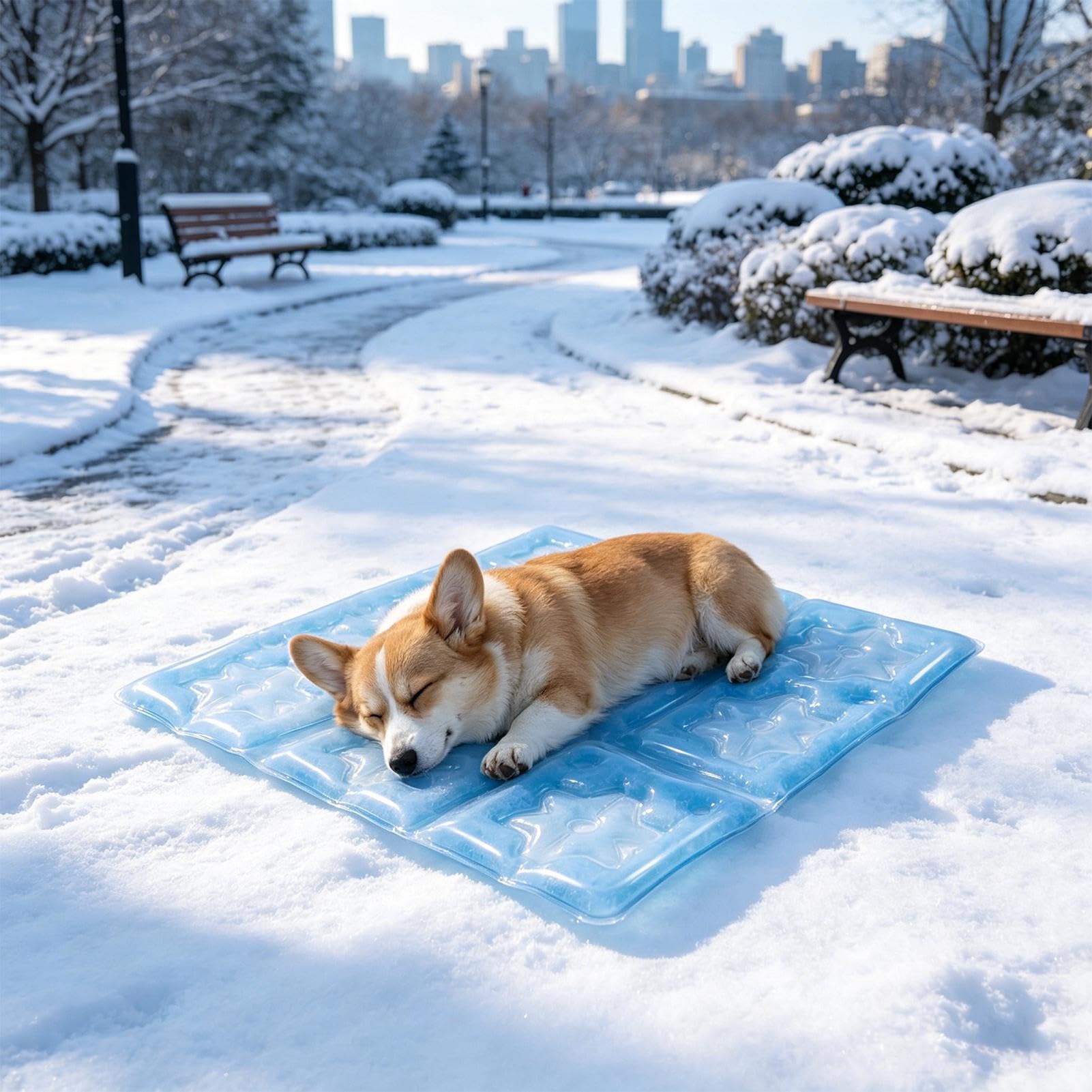 Tappetino Rinfrescante Da Cane 55x40cm Coperta Riutilizzabile Per Gabbia Di | Cuscino Rinfrescante Da Gatto in Trasportino, Cuccia, Automobile, Divano, , Pavimento, Interno ed Esterno