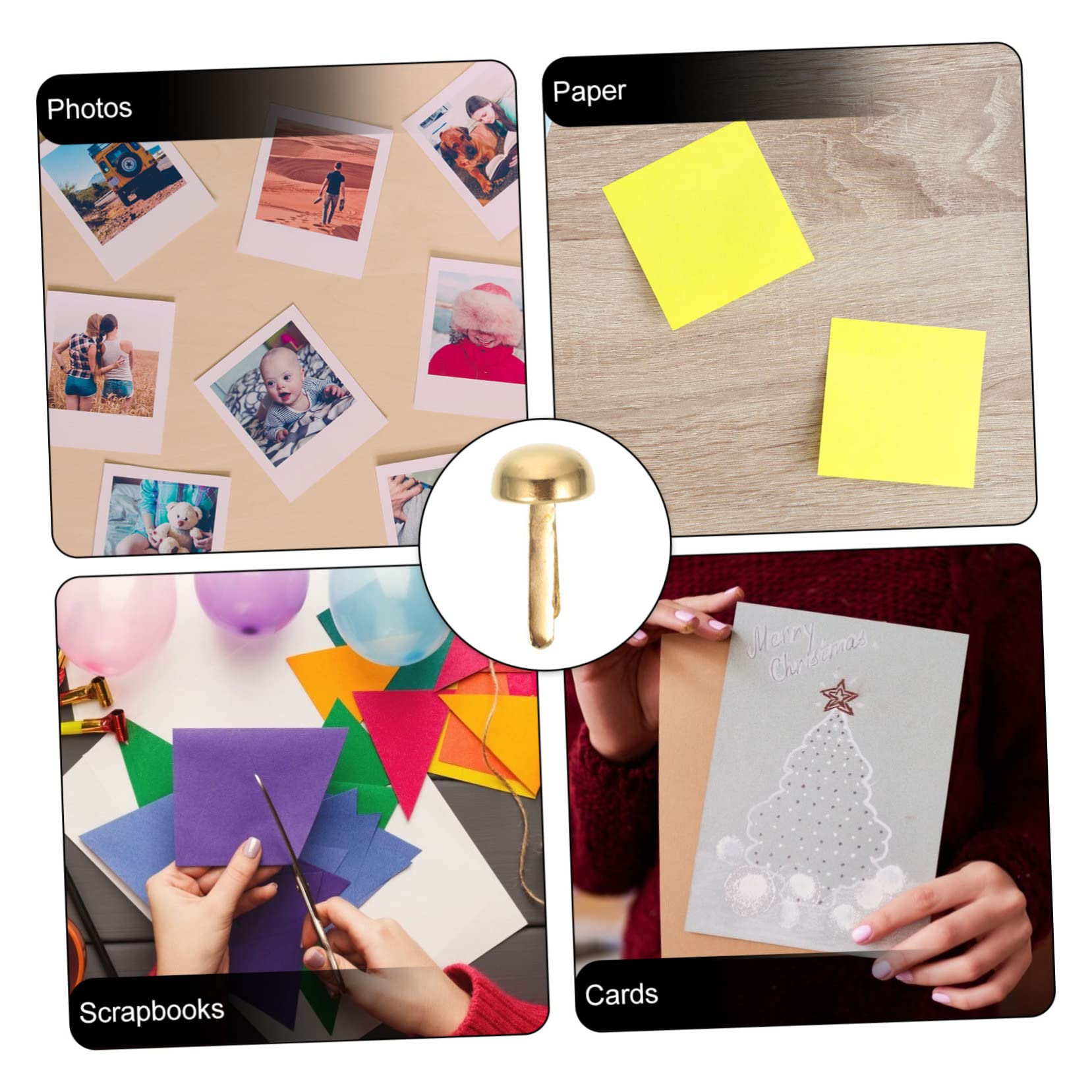 iplusmile 500pièces Attaches Papier Décoratives pour Scrapbooking Clous Papier pour Projets Artisanaux Et