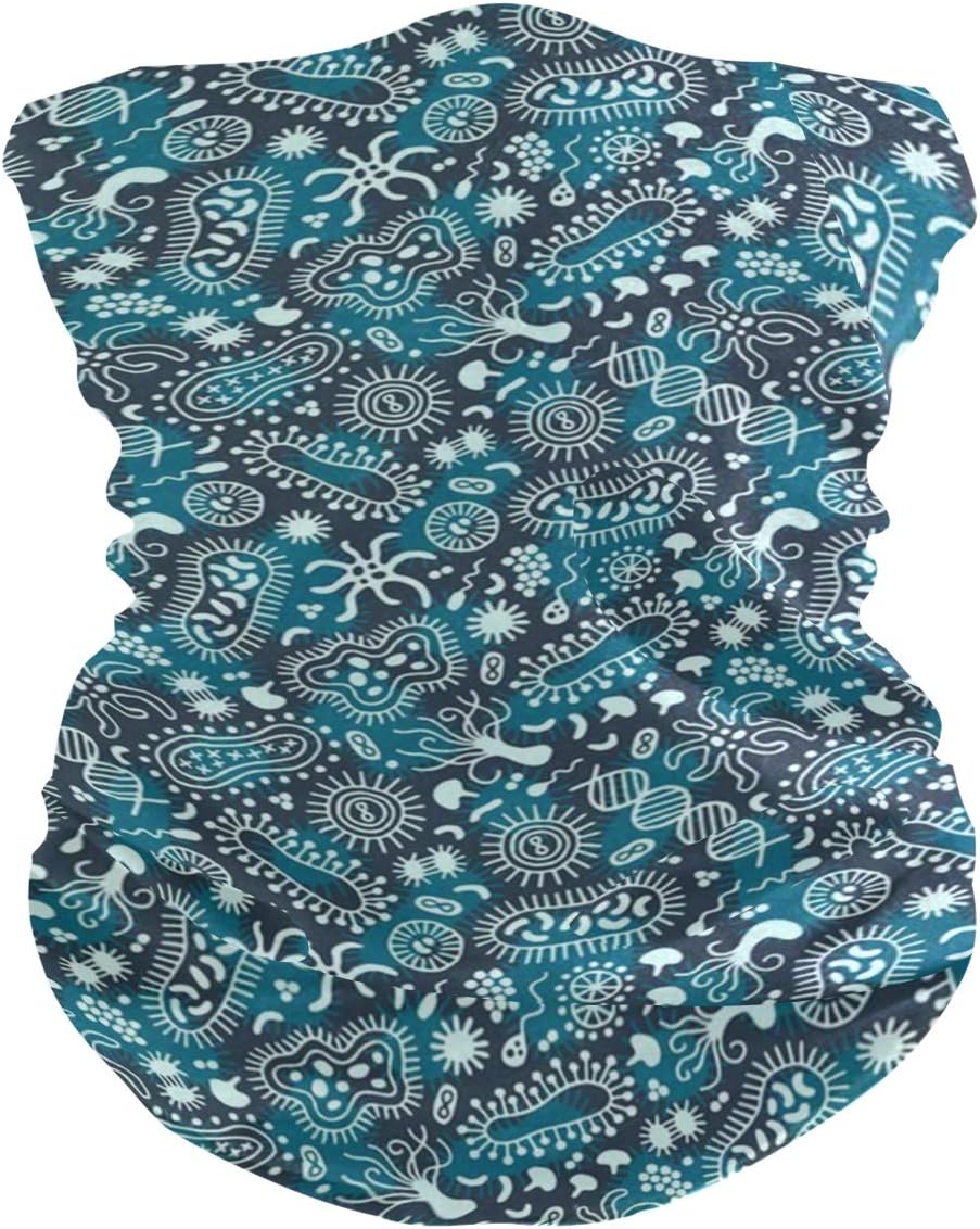 NANAEN Bandana Face Mask, Rave Face Mask Balaclava, Neck Gaiter Face Shields for Men Women Microbes Ditsy