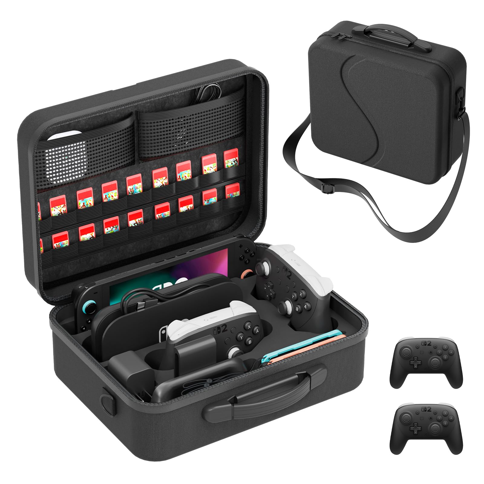 Large All in One Carrying Case for Switch 2 (2025), with 18 Game