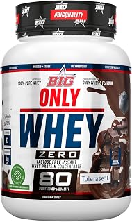 BIG - Proteinas Whey - Proteina en Polvo para Desarrollo de Masa Muscular y Recuperación - Materia Prima Premium - Whey Protein Sin Lactosa, Sin Azúcar, Sin Grumos (1Kg, Belgian Chocolate)