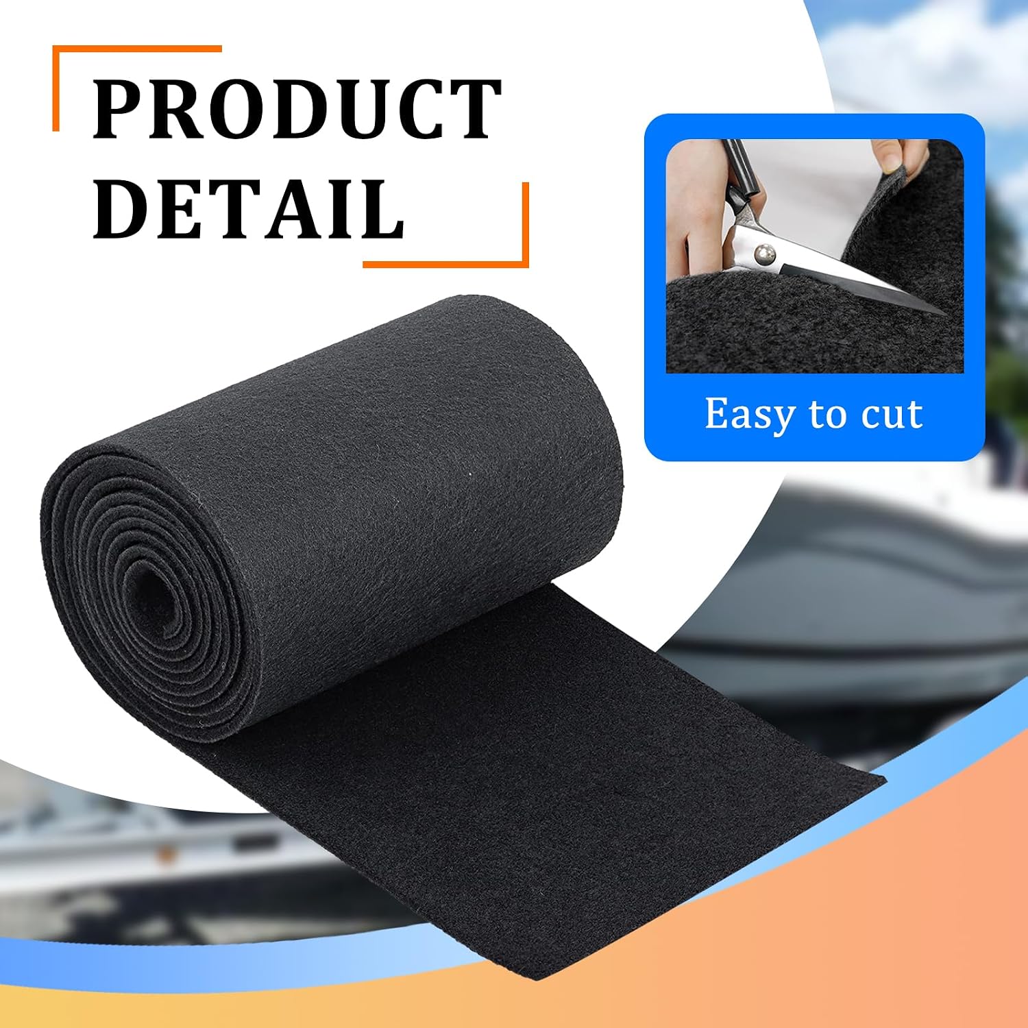 Boat Trailer Bunk Carpet 16 Inch x 15 feet Black Marine Roll Carpet Replacement Parts Accessories Padding Cover for Jet Ski Trailer Boards Ramps (Black-16in x 15ft)