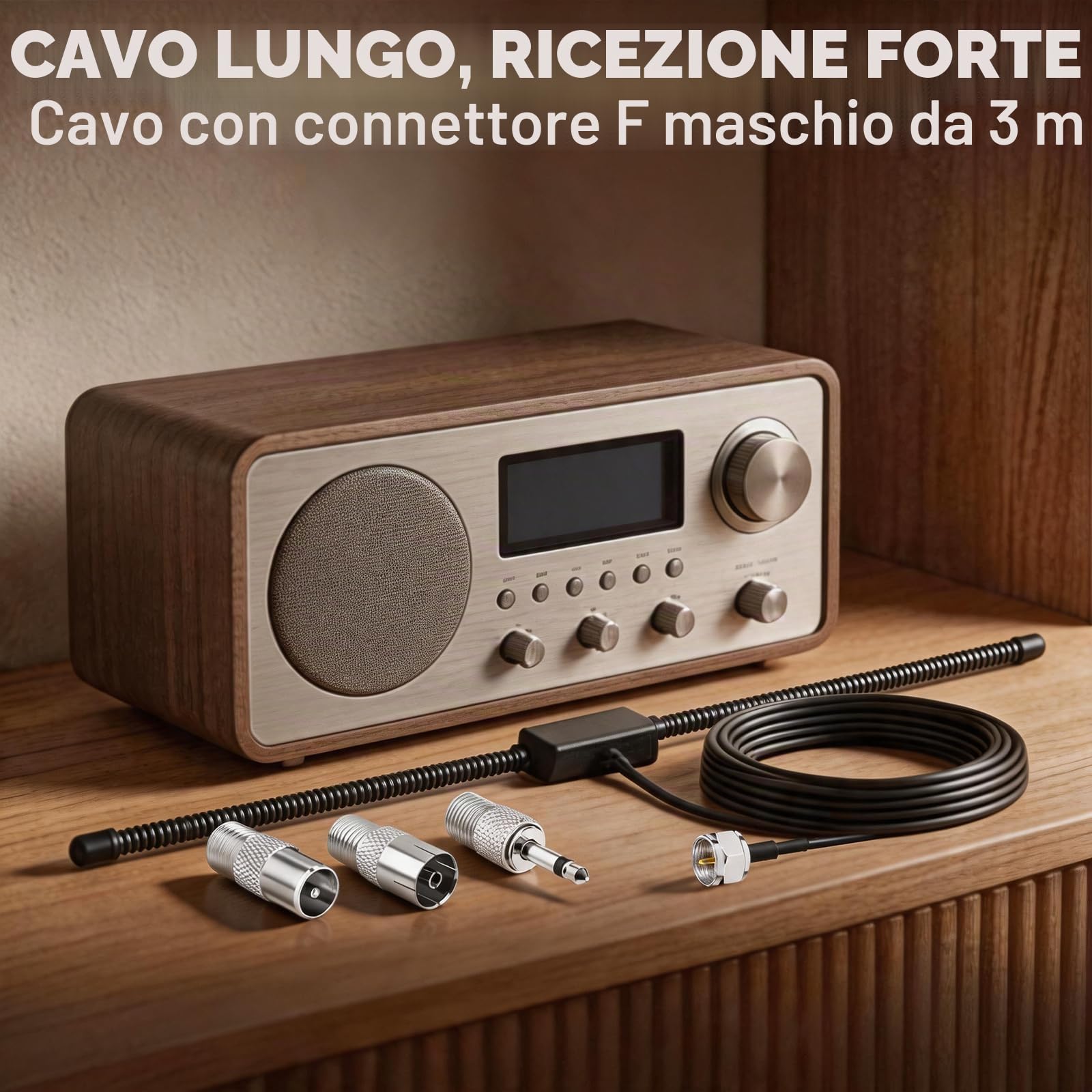 Bingfu Antenna Radio FM DAB Dipolo Interni con Cavo 3 m Antenna Ricambio per Casa Amplificatore Ricevitore AV Audio Vedio Sistemi Hi-Fi Tuner Vintage