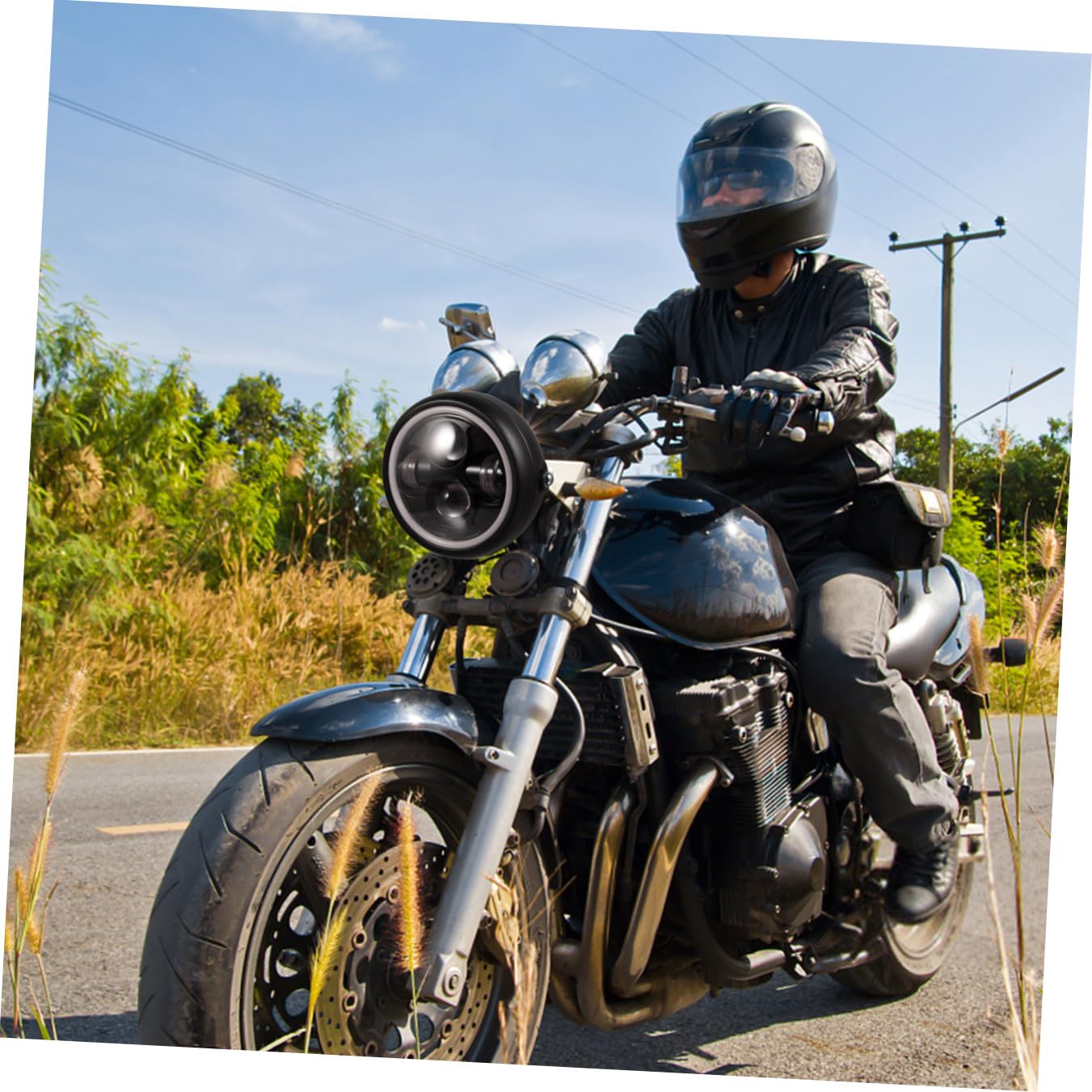 CALLARON Faro LED per Motocicletta Retro Vintage Proiettore a Led, Luce di Guida Notturna Resistente ad Ambienti Difficili, per Moto Cg125 Gn125, Luce da Lavoro Esterna ad Alta Durabilità
