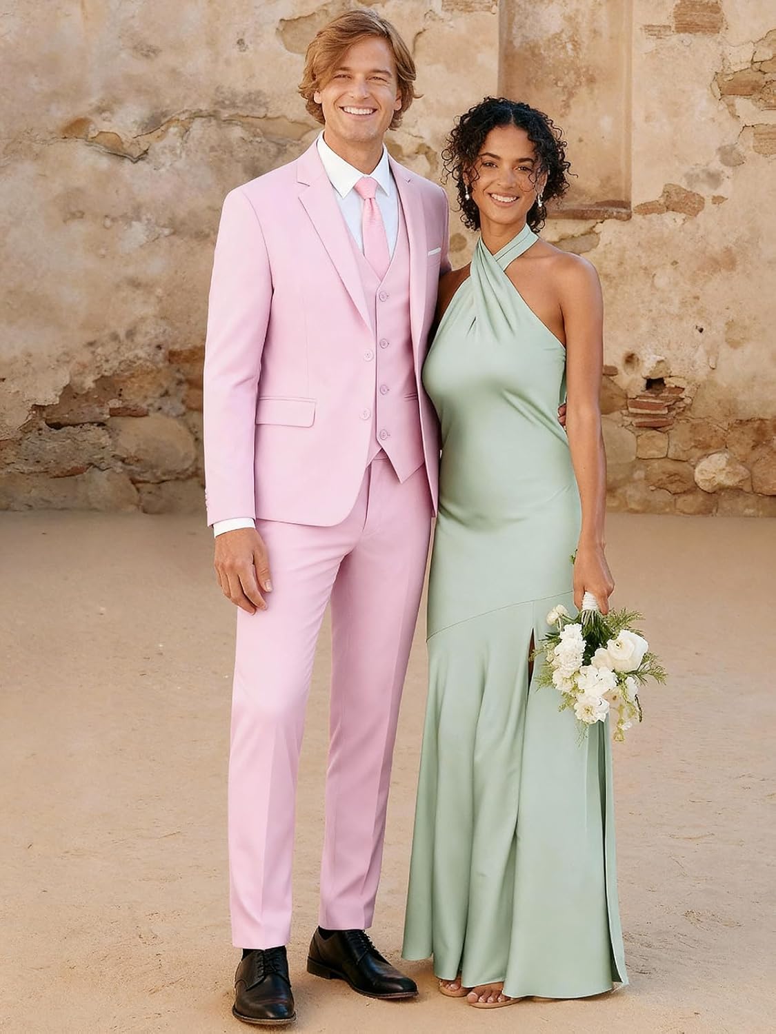 WEEN CHARM Men's 3-Piece Slim Fit Suit Set-2-Button Blazer,Vest & Pants-Formal Wedding,Prom,Party & Business Tuxedo - Image 2