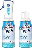 Wet & Forget Shower Ultra Cleaner Mist Fresh Scent - No-Scrub Weekly Spray for Tile, Glass, Grout, Fiberglass | 20oz Spray + Refill