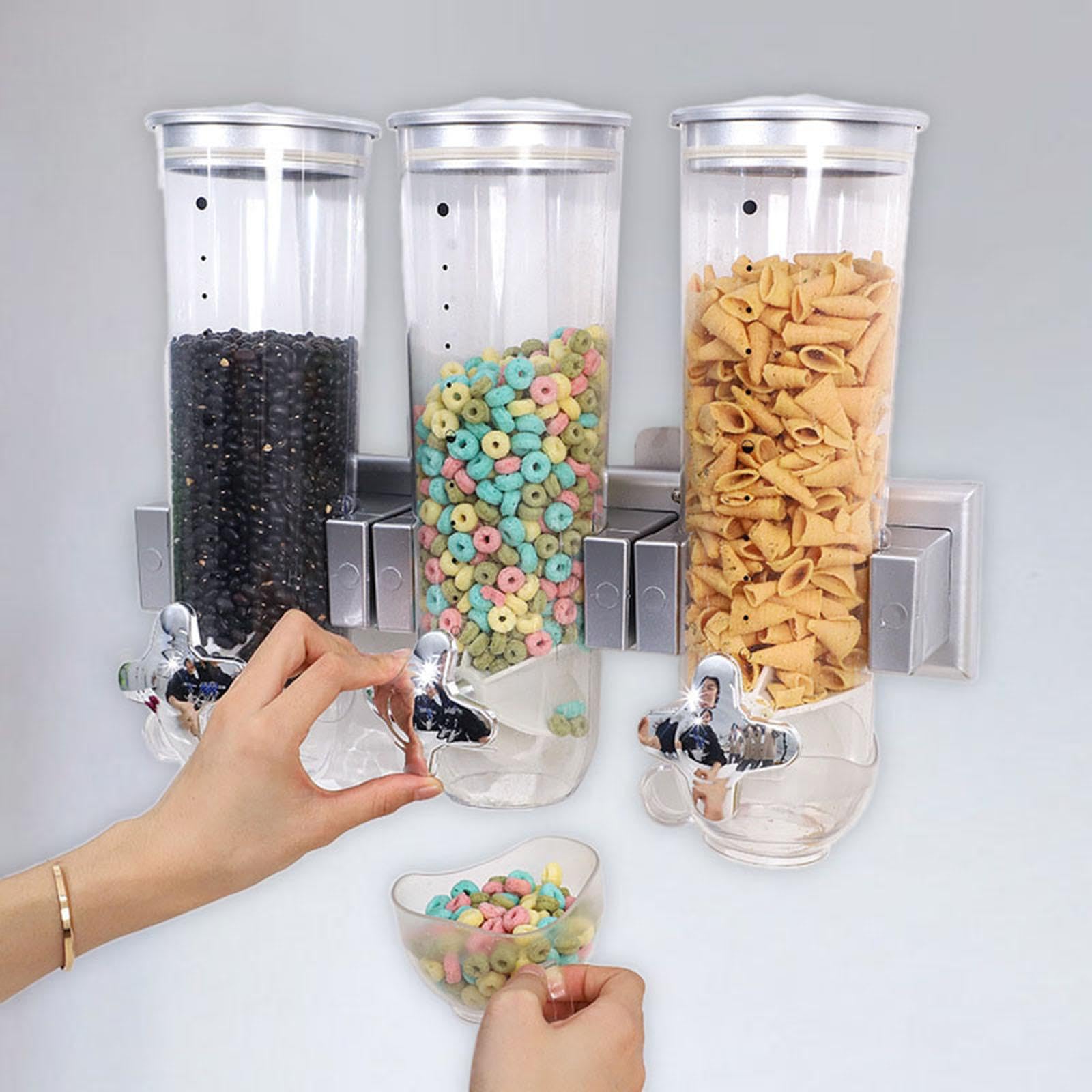 IOIUSKKU Distributore di cereali e snack per bancone, per organizzare le forniture da cucina, facile da pulire e mantenere, distributore di cibo Per secco in acrilico per