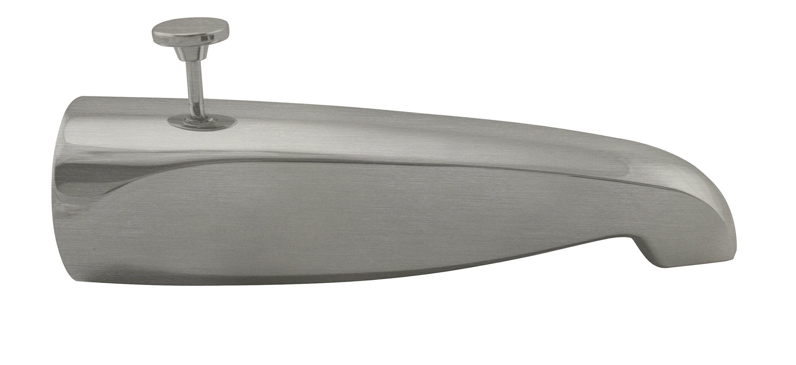 Westbrass D3111-07 8-1/2" Reach Wall Mount Tub Spout with Rear Diverter, Satin Nickel