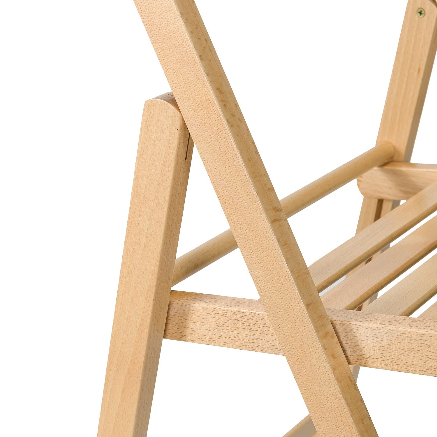 THINIA Home Silla Plegable de Madera de Haya Barnizada Buiani, One Size (184059)