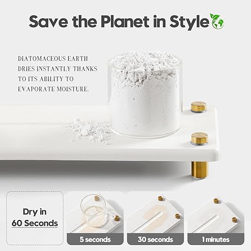 Miniatura 5 de Bandeja organizadora para fregadero de cocina, bandeja organizadora de fregadero de cocina, bandeja de encimera de baño de diatomita, tapete de