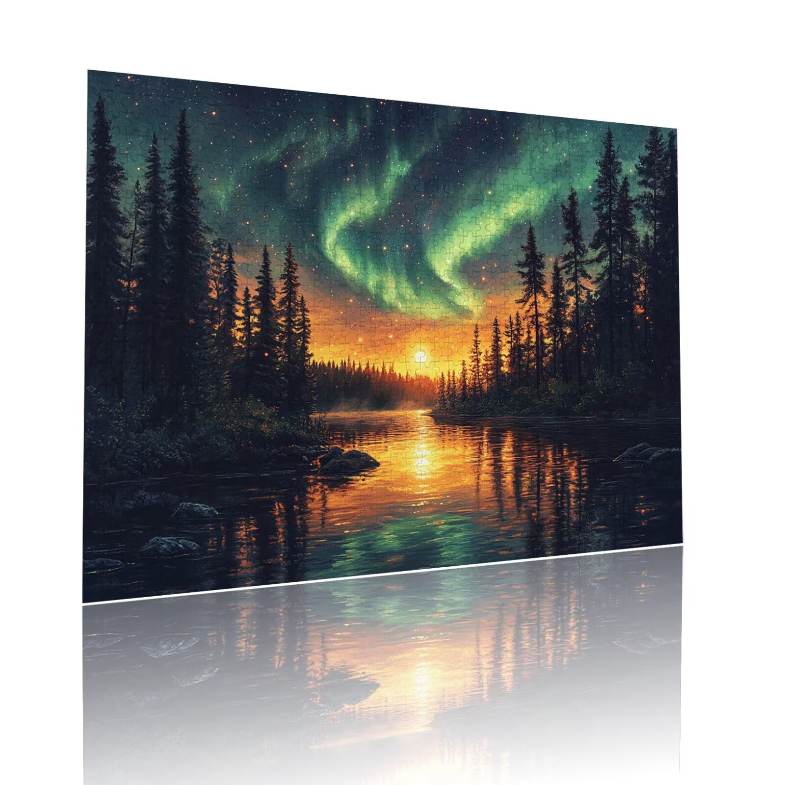 Puzzle Erwachsene 3000 Teile Aurora Landschaft Educa Jigsaw für Kinder ab 8 Jahren Mädchen Jungen, Erwachsene Impossible Klassische Puzzles Schwer, Anspruchsvoll Spielspaß, Geschenke 81x122cm t-372