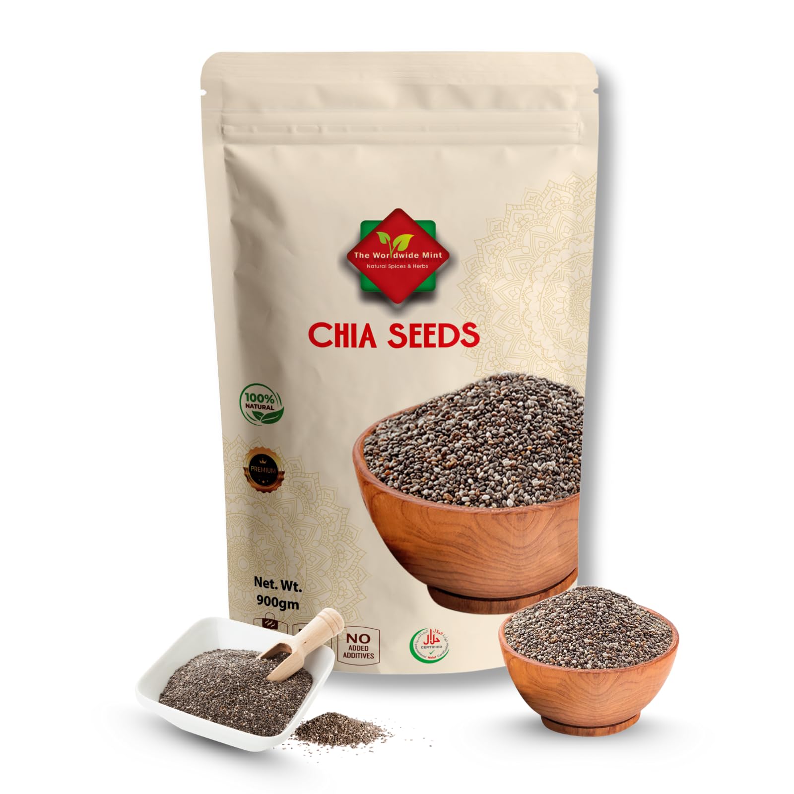 Chia Seeds (900g / 31.75 oz) | Raw Chia Seeds | Pure and Natural | Vegan | Gluten Free | GMO Free | Premium Quality | Source of Fibre | No Additives | Authentic