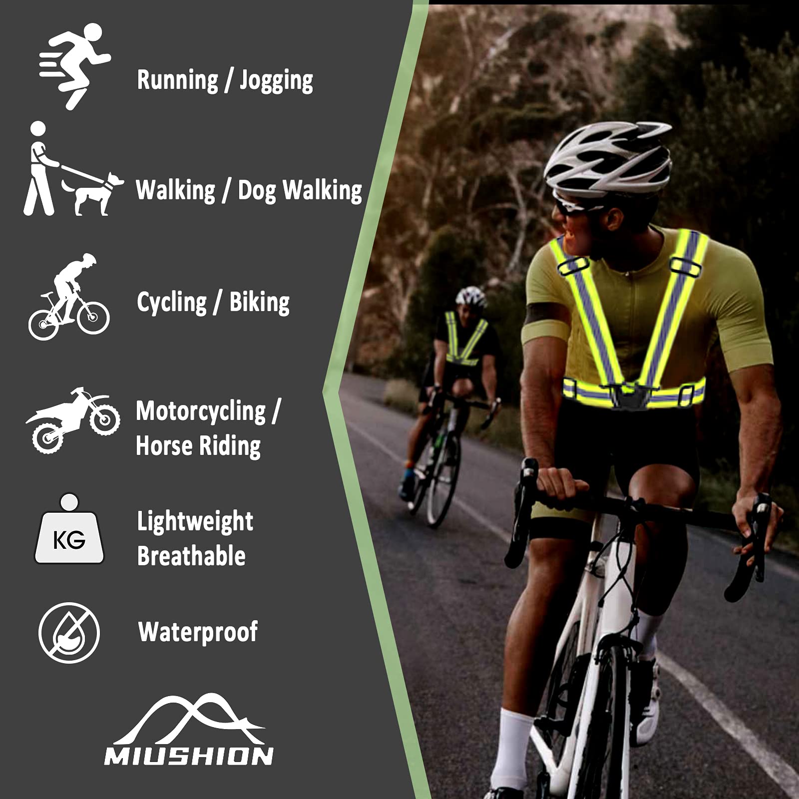 Gilet Riflettente Regalo per Runner, 10 Pezzi per Corsa Notturna Ciclismo Escursionismo con Cinture di Sicurezza Riflettore Ad Alta Visibilità (Verde), D - 10 Giubbotti Verdi, G